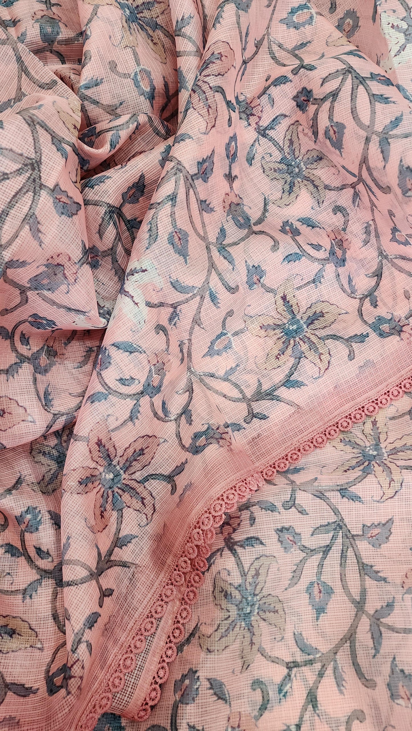 Peach Kota Silk Saree