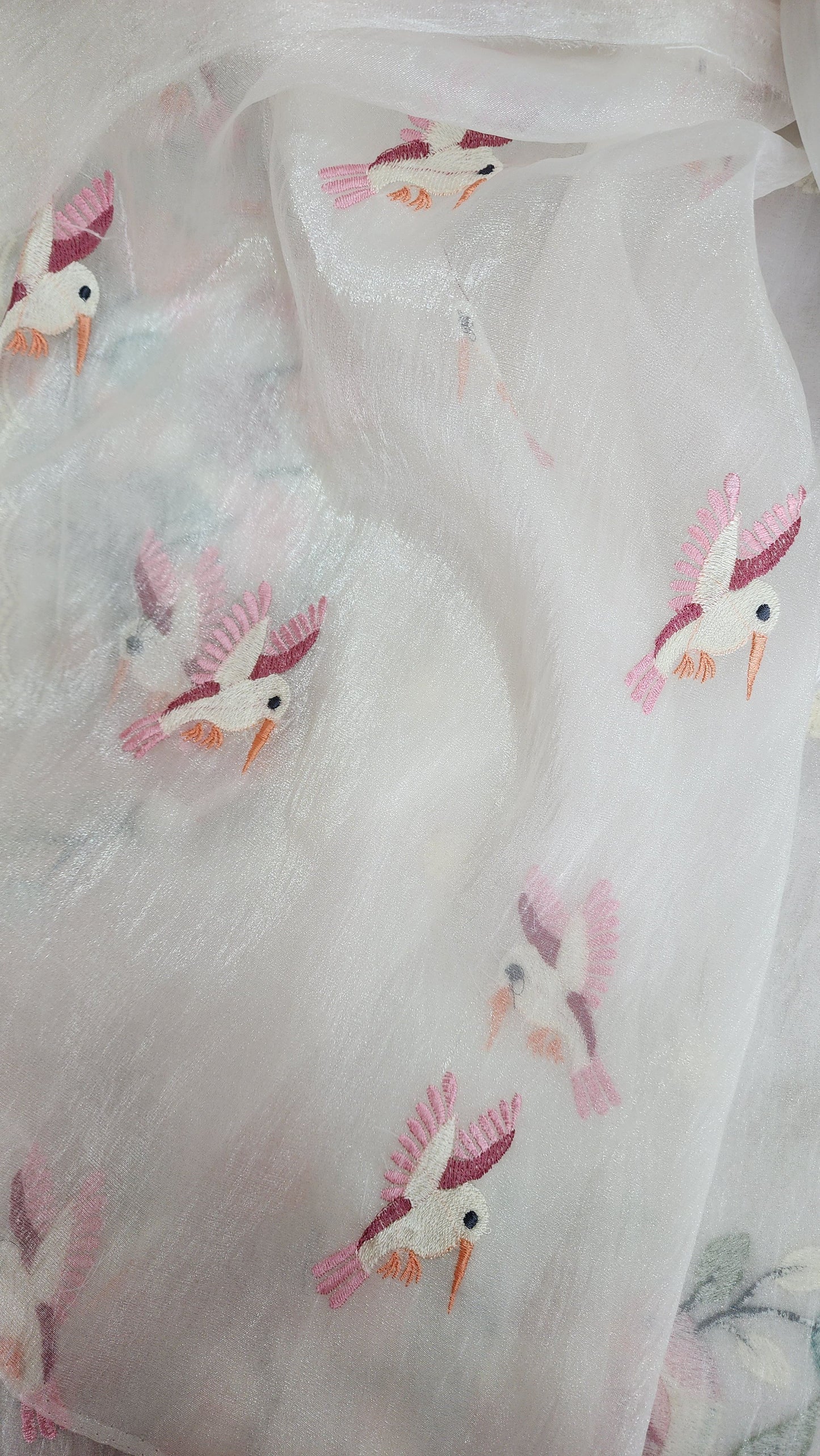 White Glass Tissue Saree