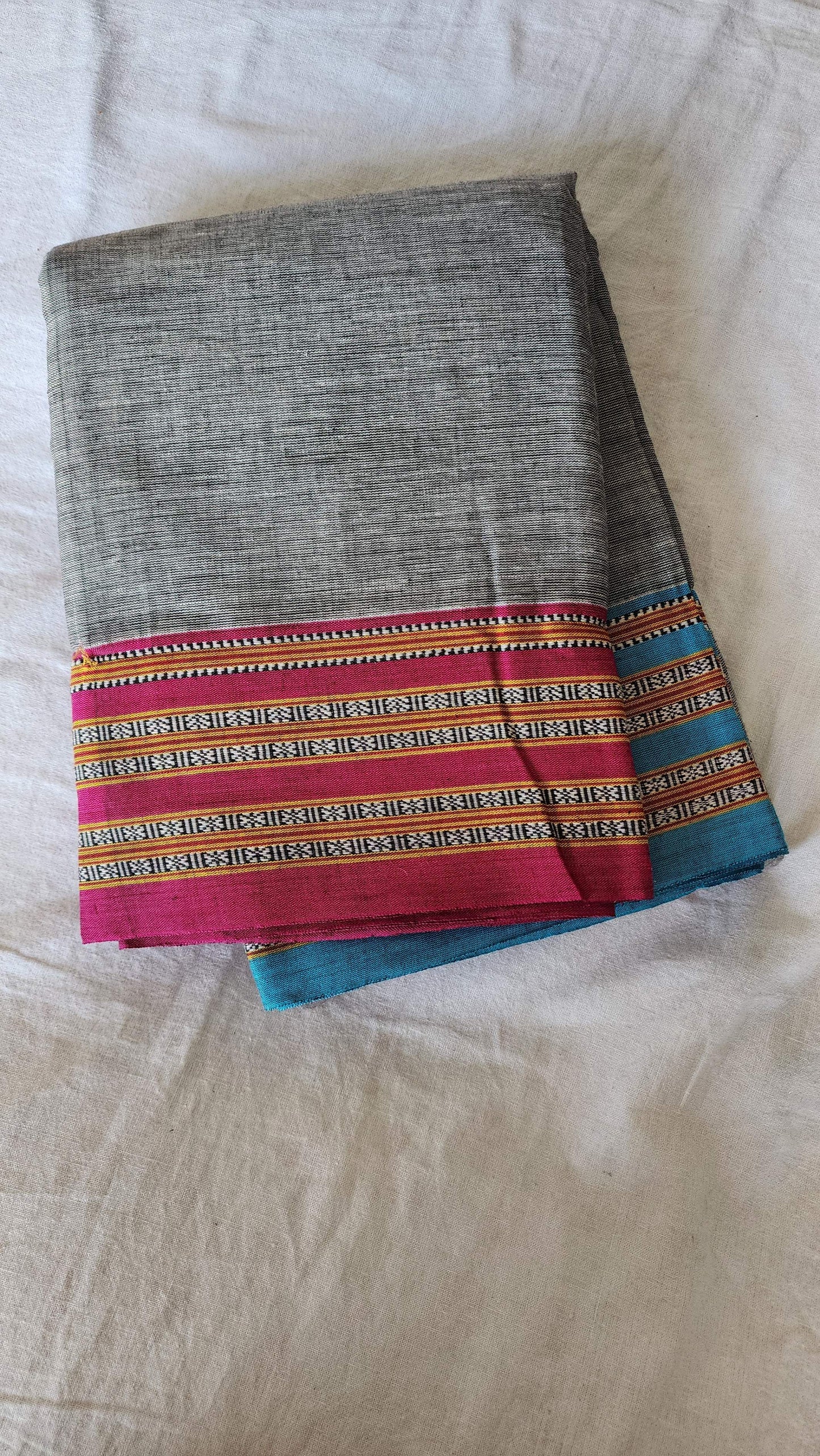 Grey ilkal cotton saree