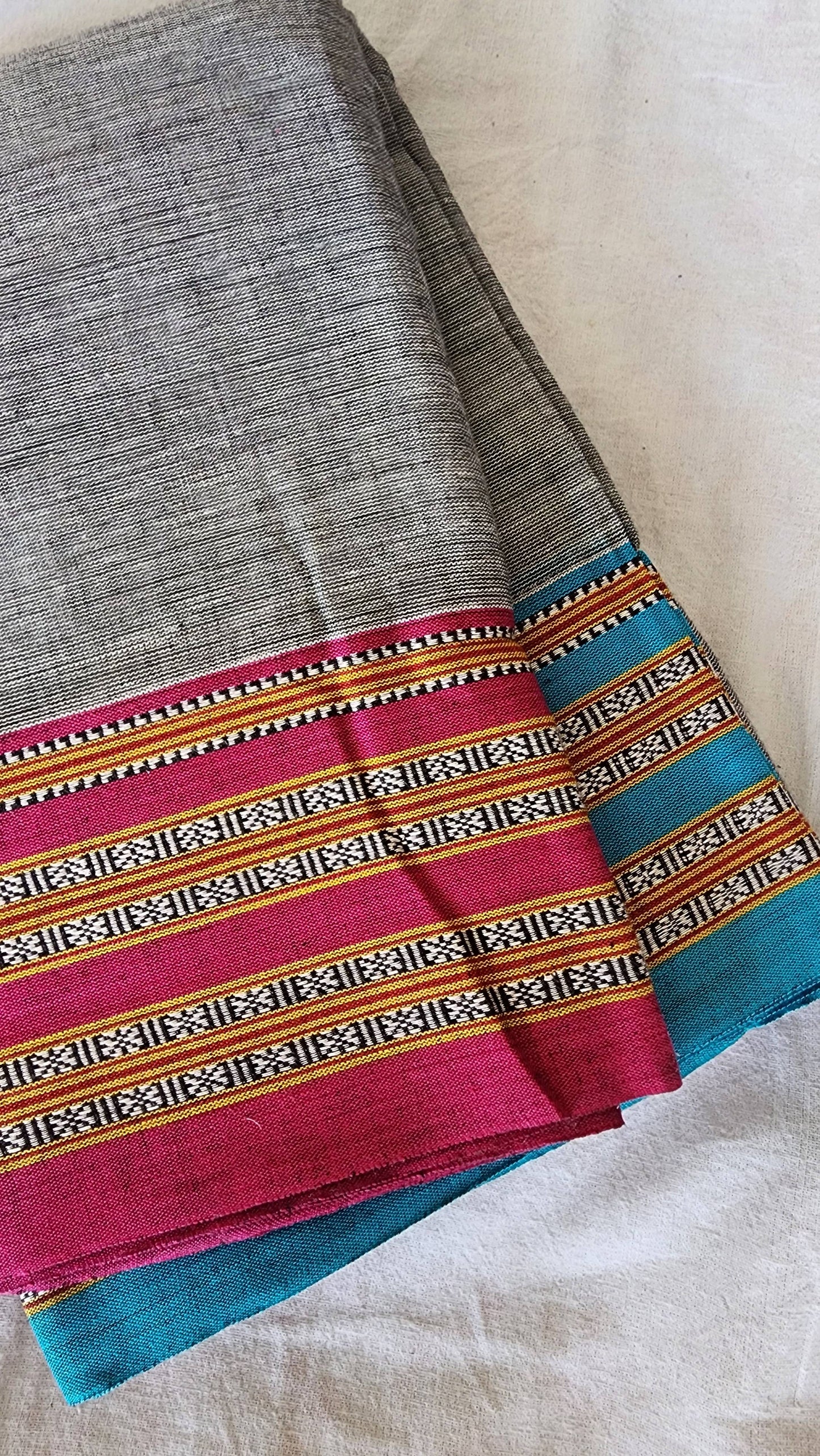 Grey ilkal cotton saree