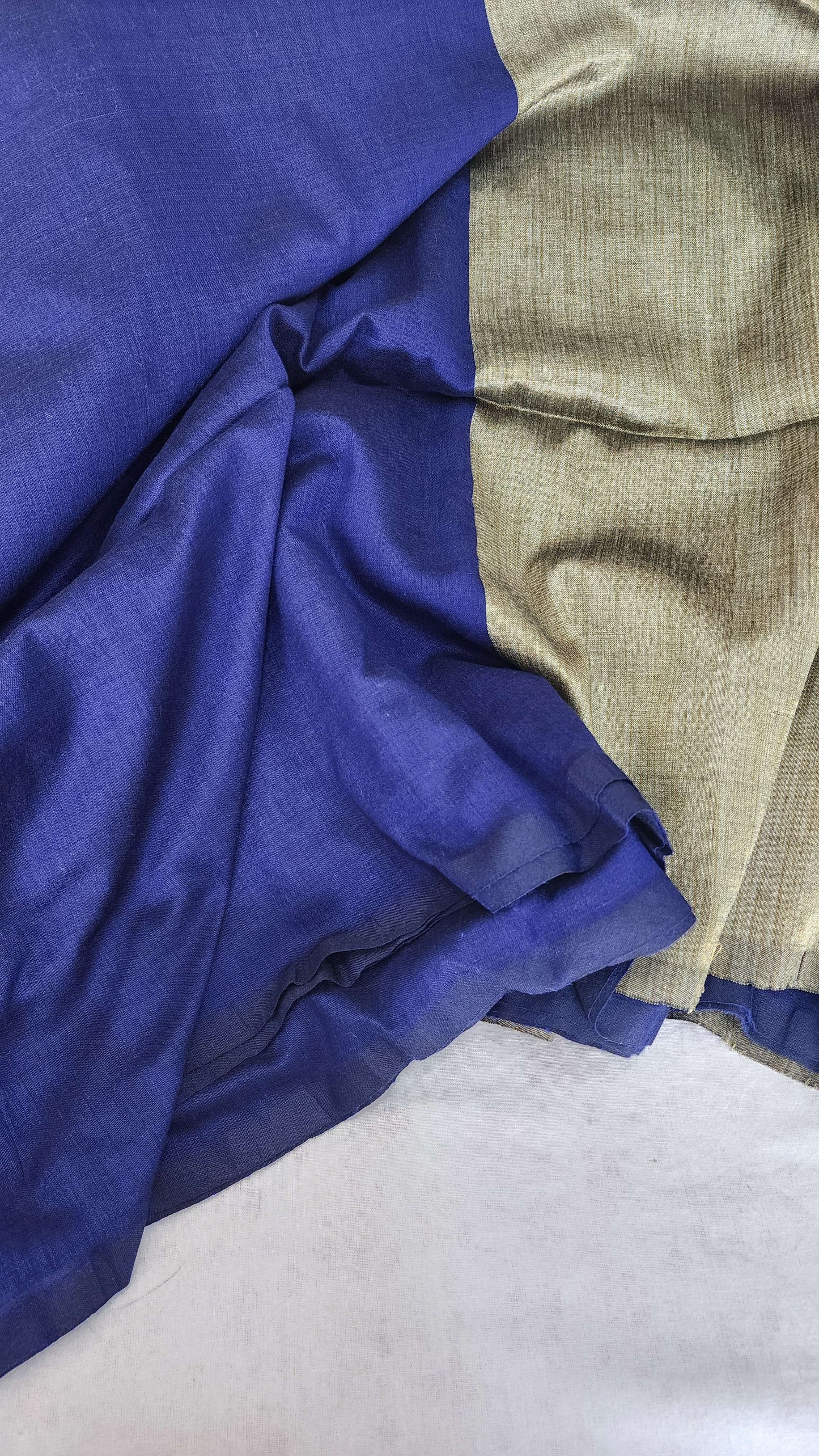 Blue Khadi cotton saree