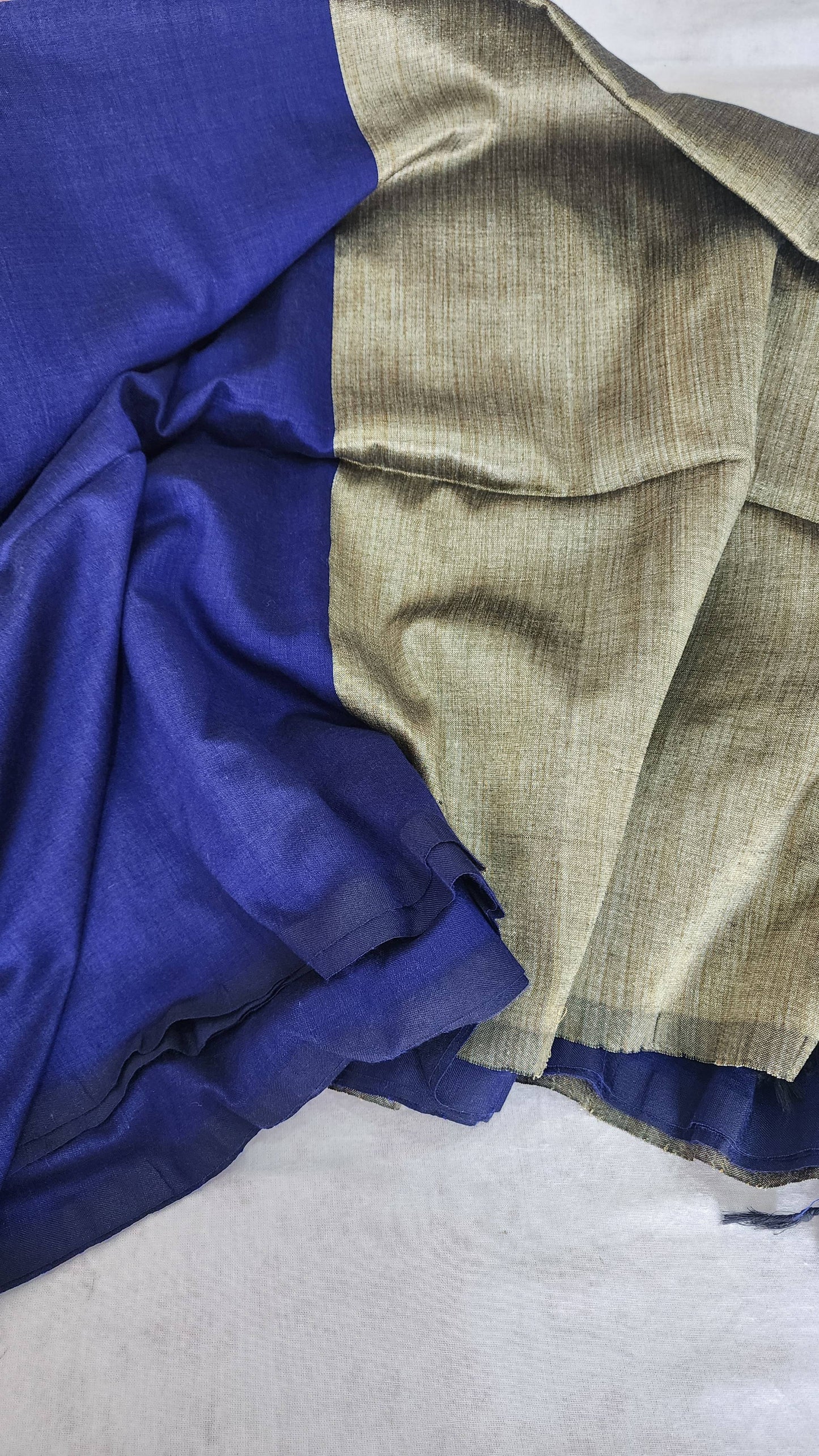 Blue Khadi cotton saree
