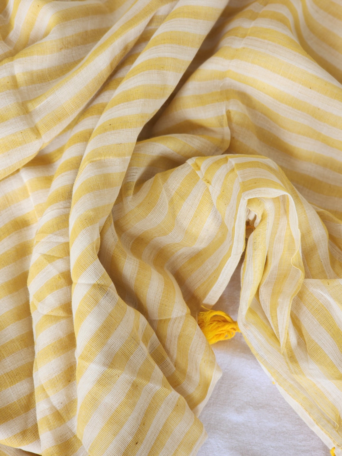 Light Yellow Cotton Handloom Saree