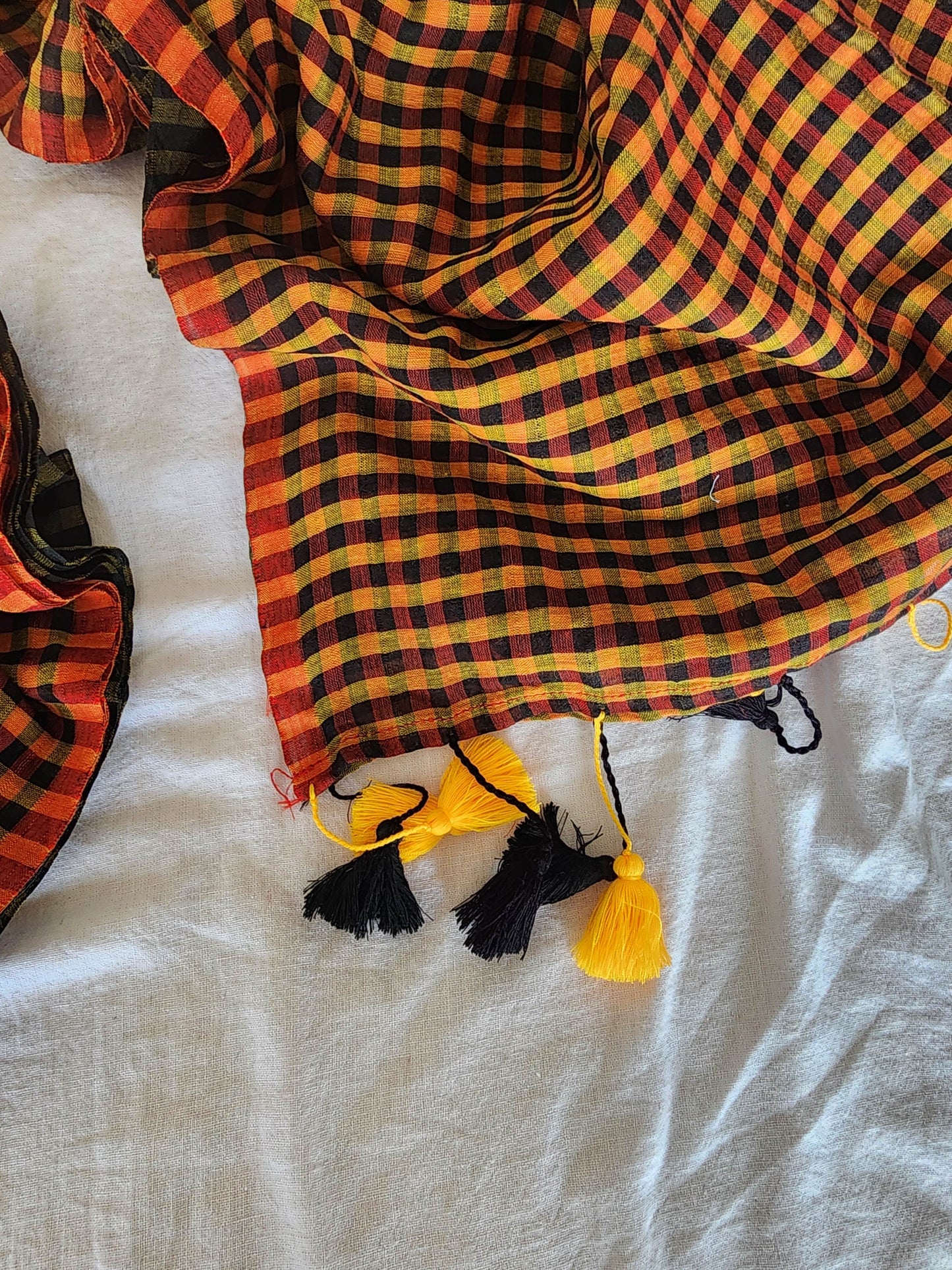 Black & Yellow Cotton Handloom Saree