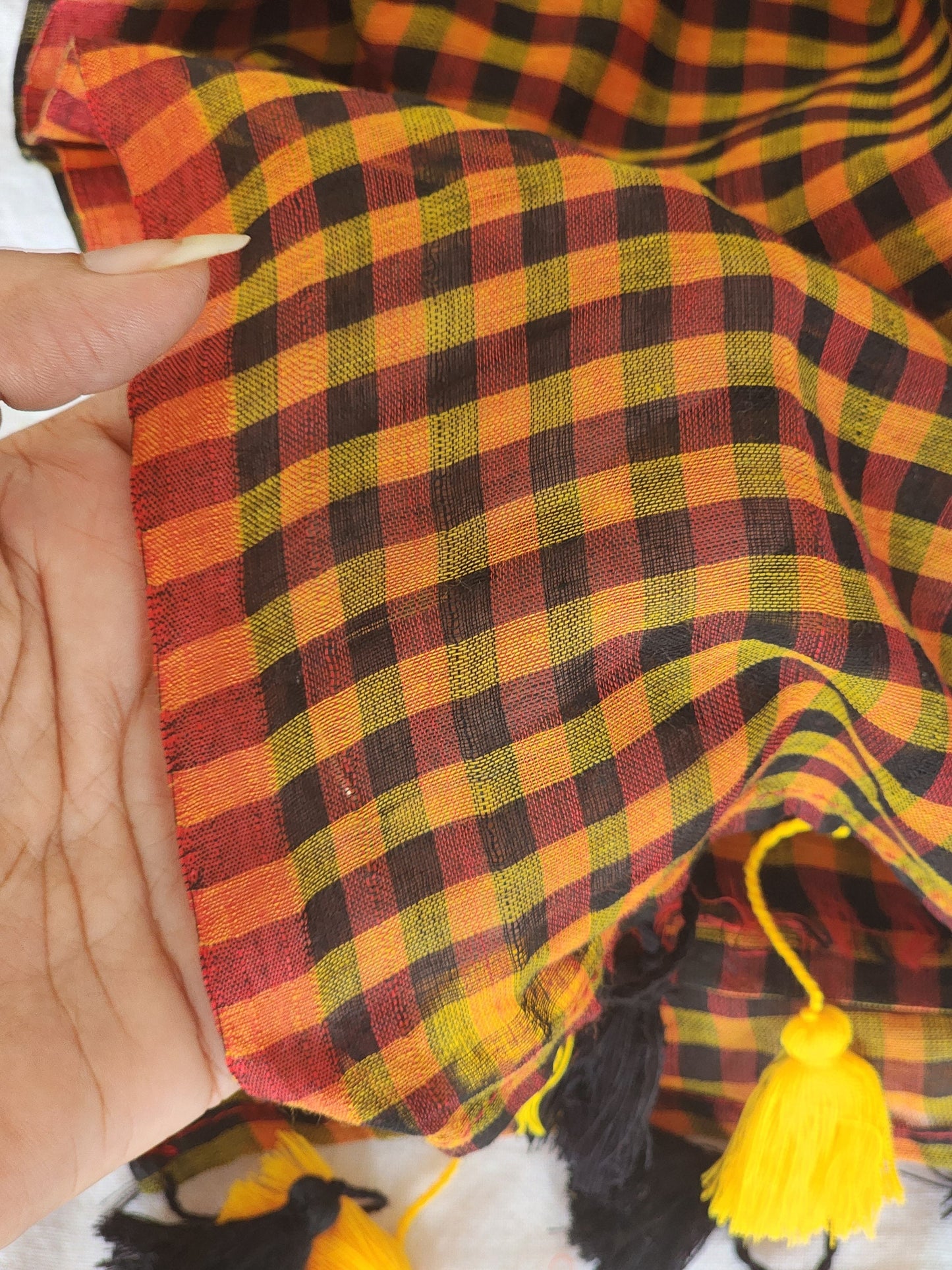 Black & Yellow Cotton Handloom Saree