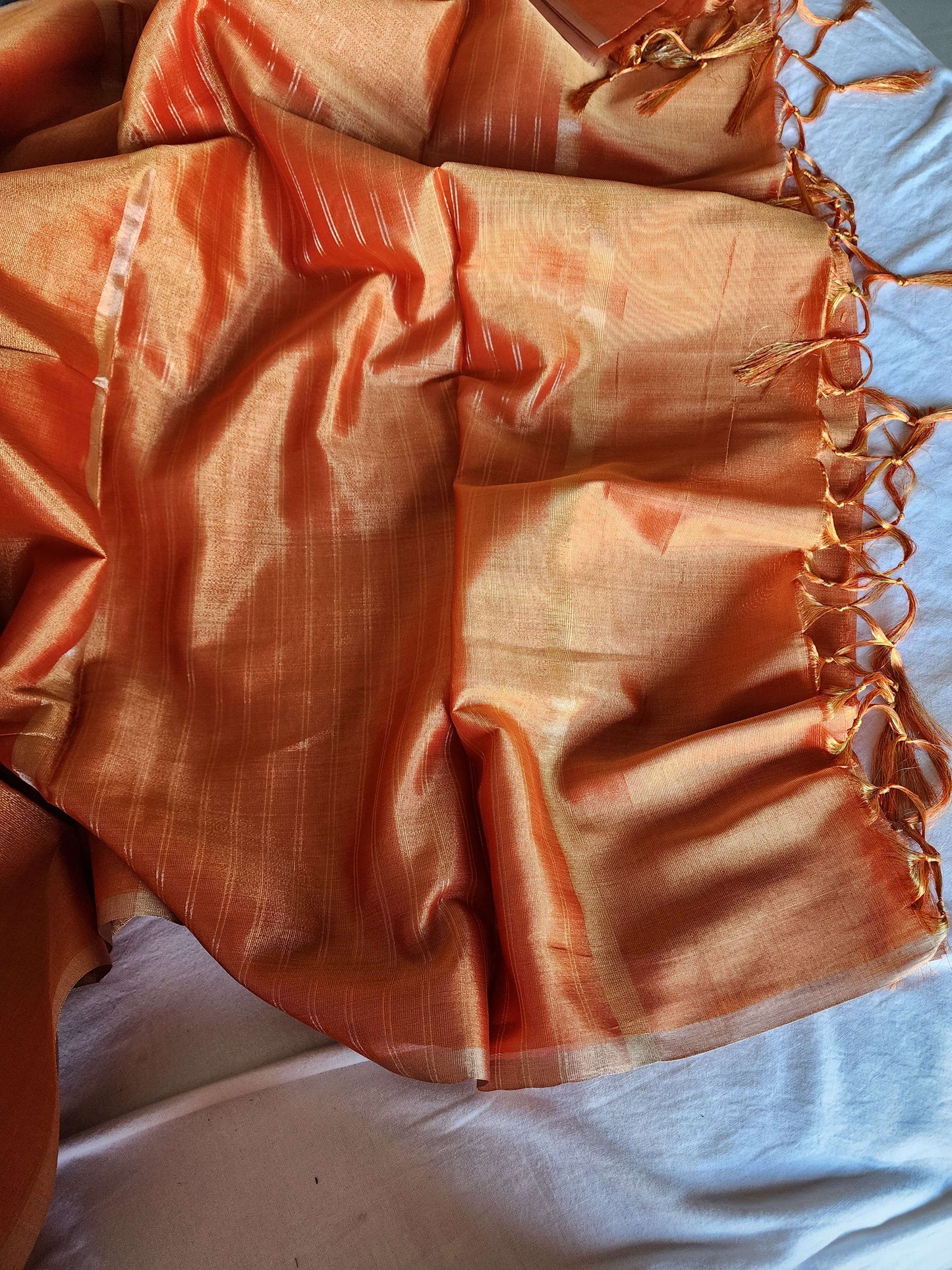 Orange tissue saree