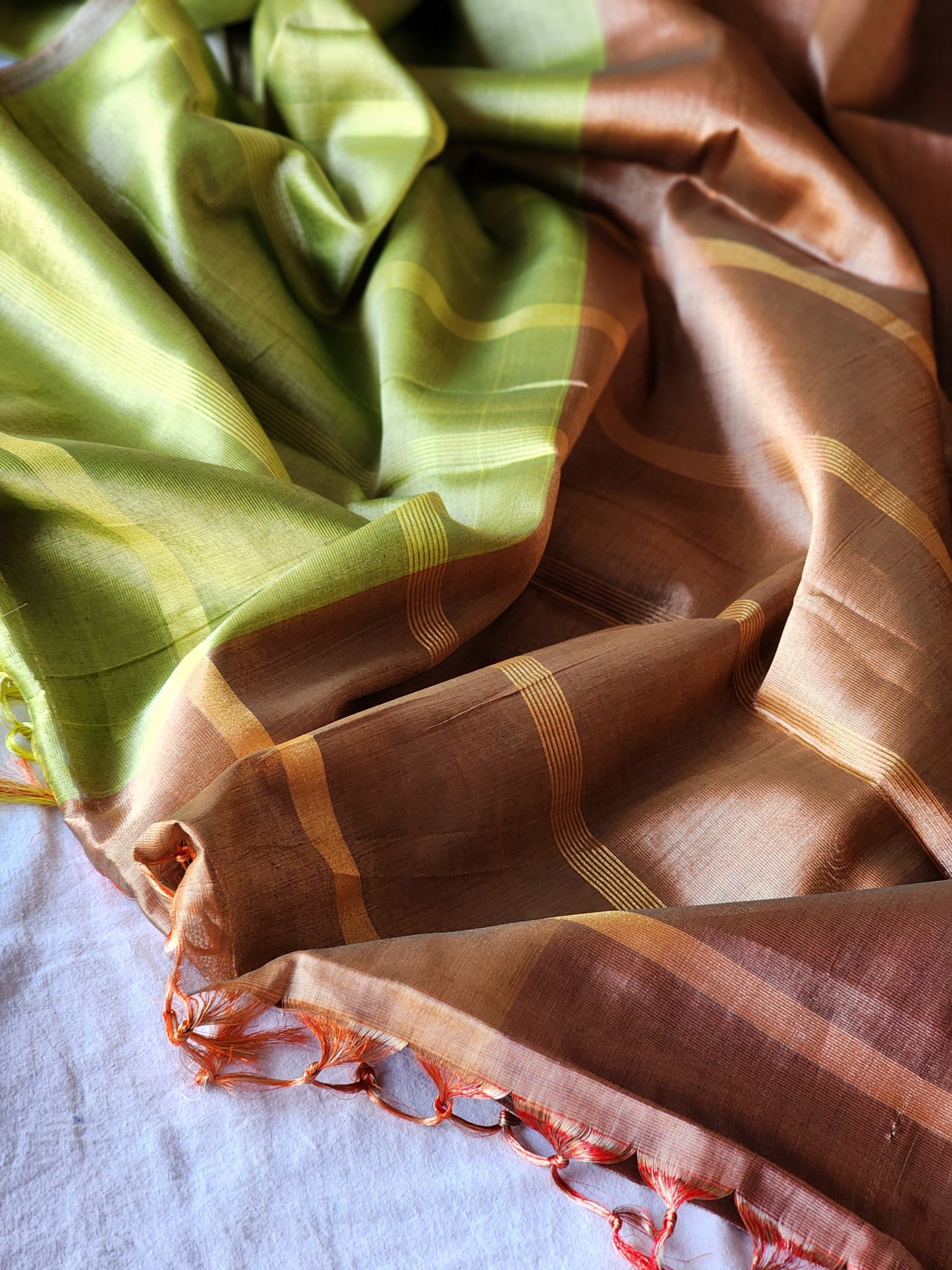 Multicolored tissue saree