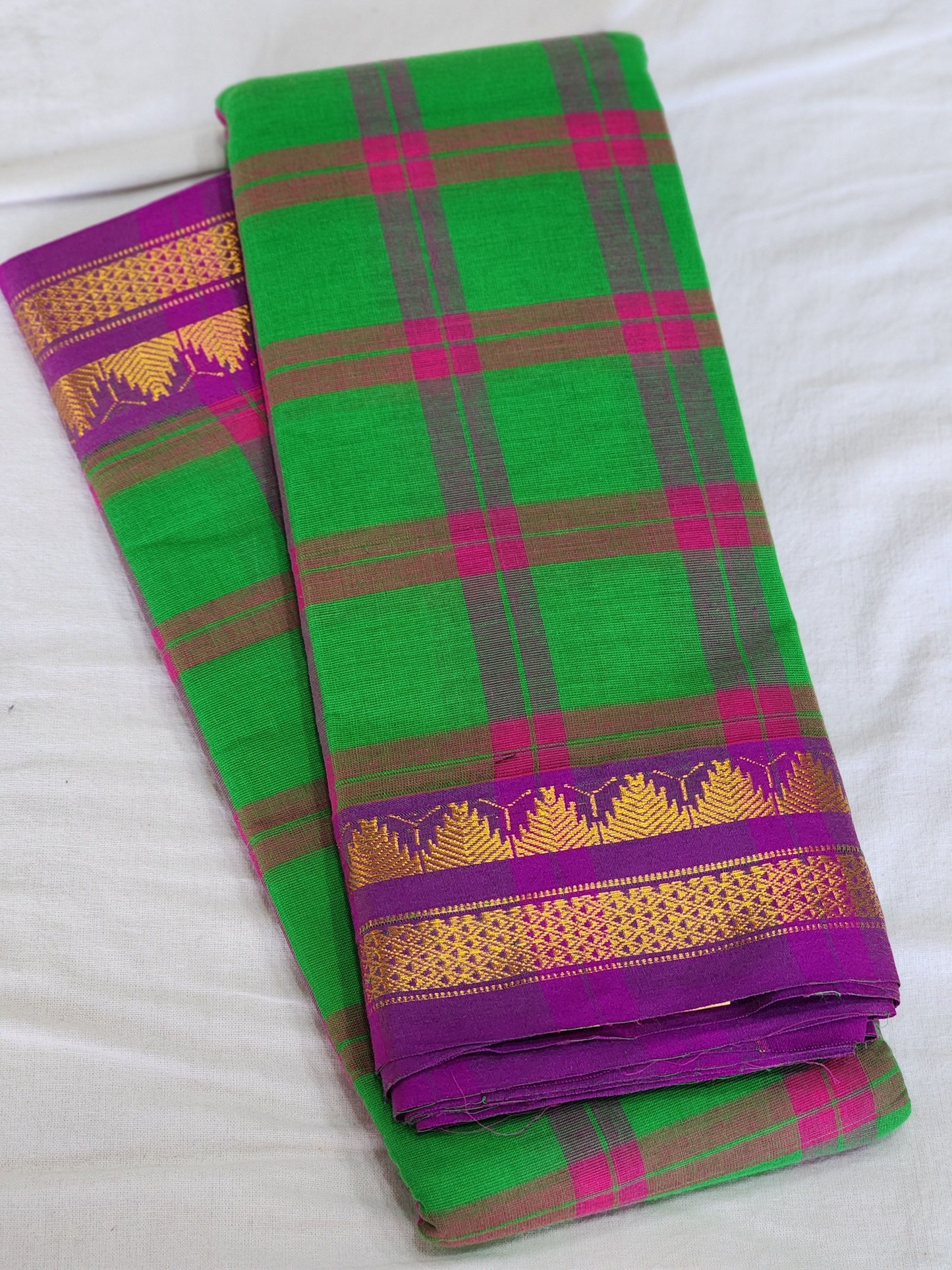 Green Gadwal Cotton Saree