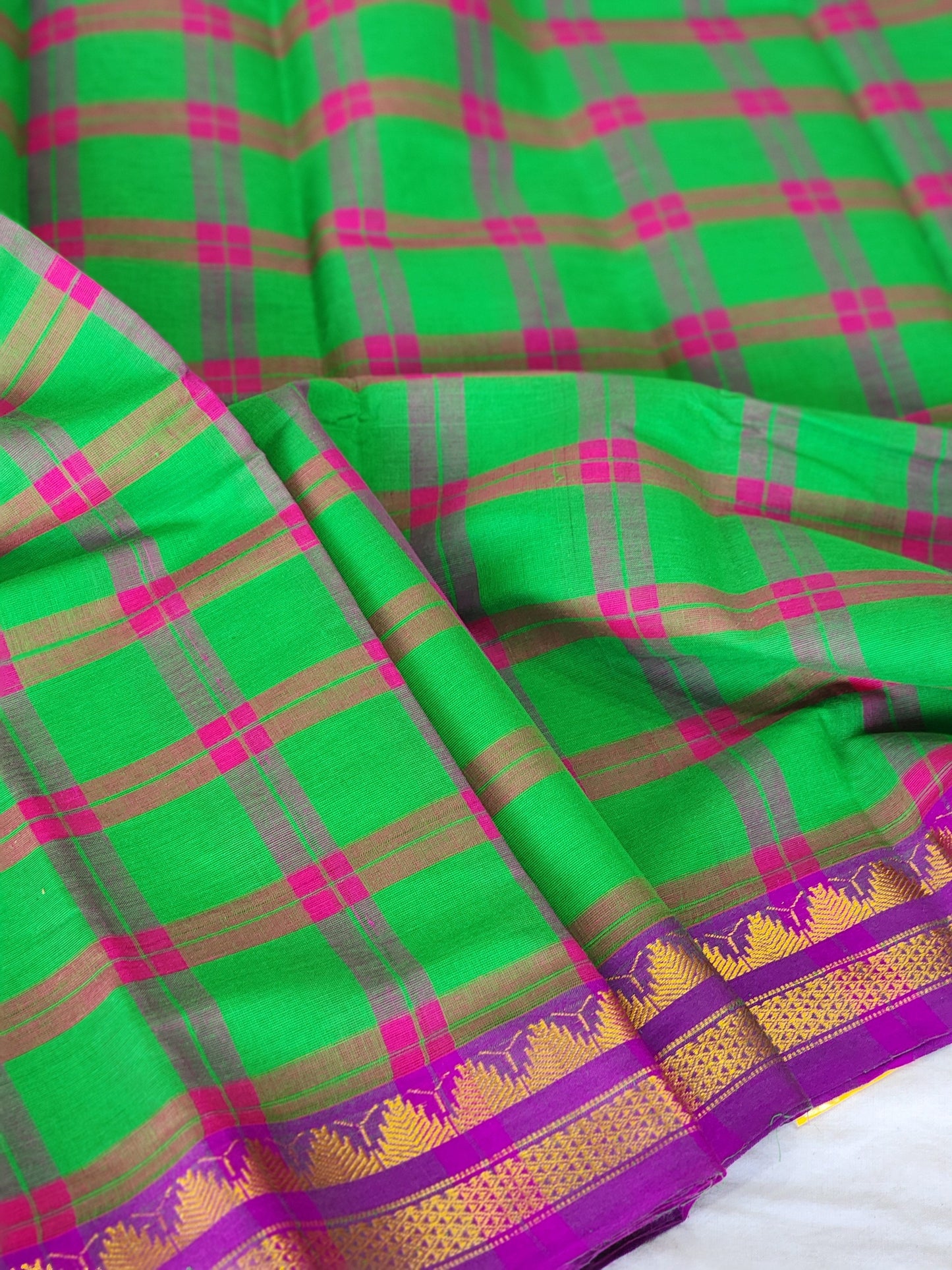 Green Gadwal Cotton Saree