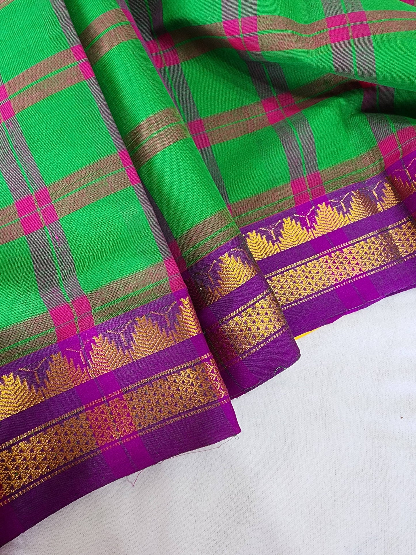 Green Gadwal Cotton Saree