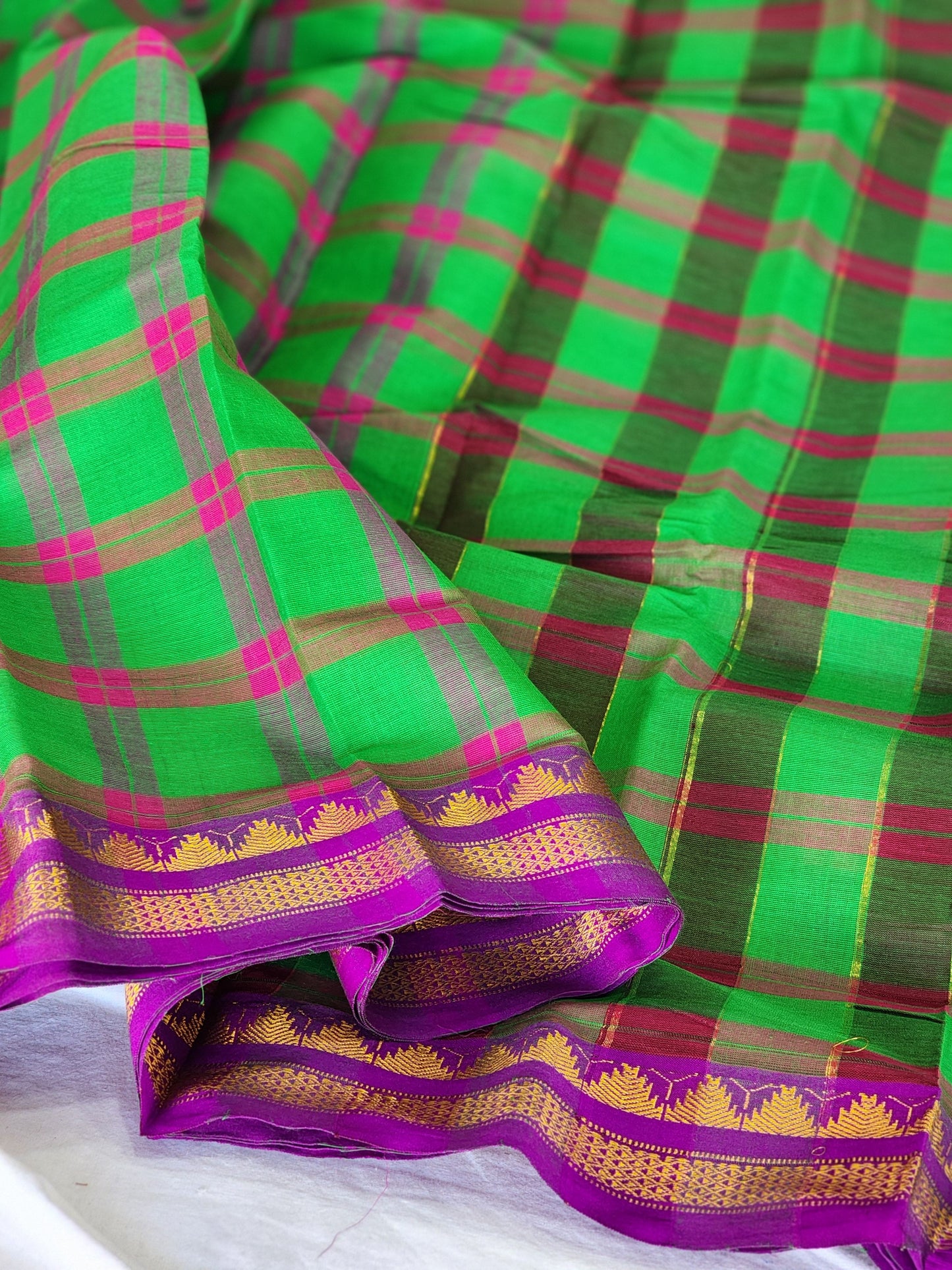 Green Gadwal Cotton Saree