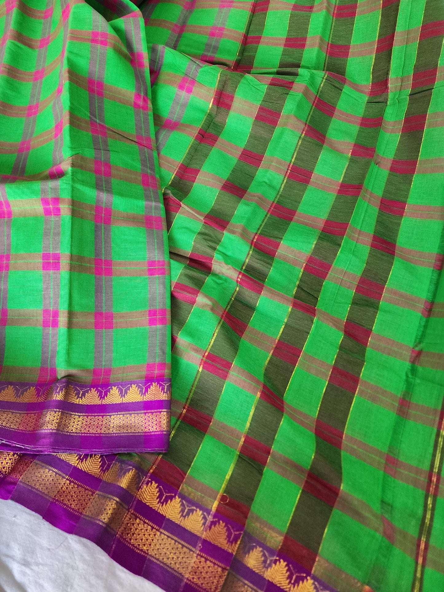 Green Gadwal Cotton Saree