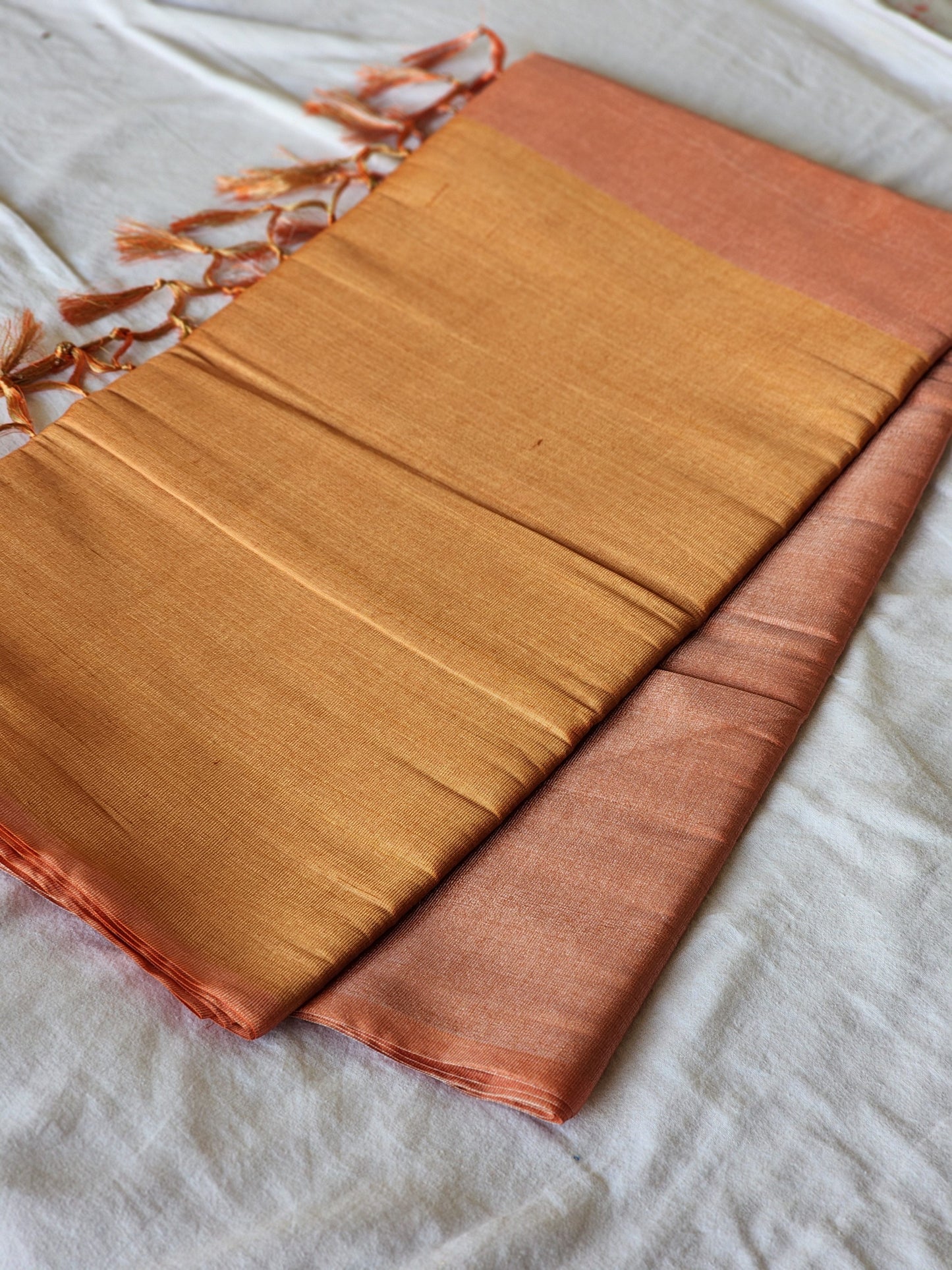 Orange & Pink tissue saree