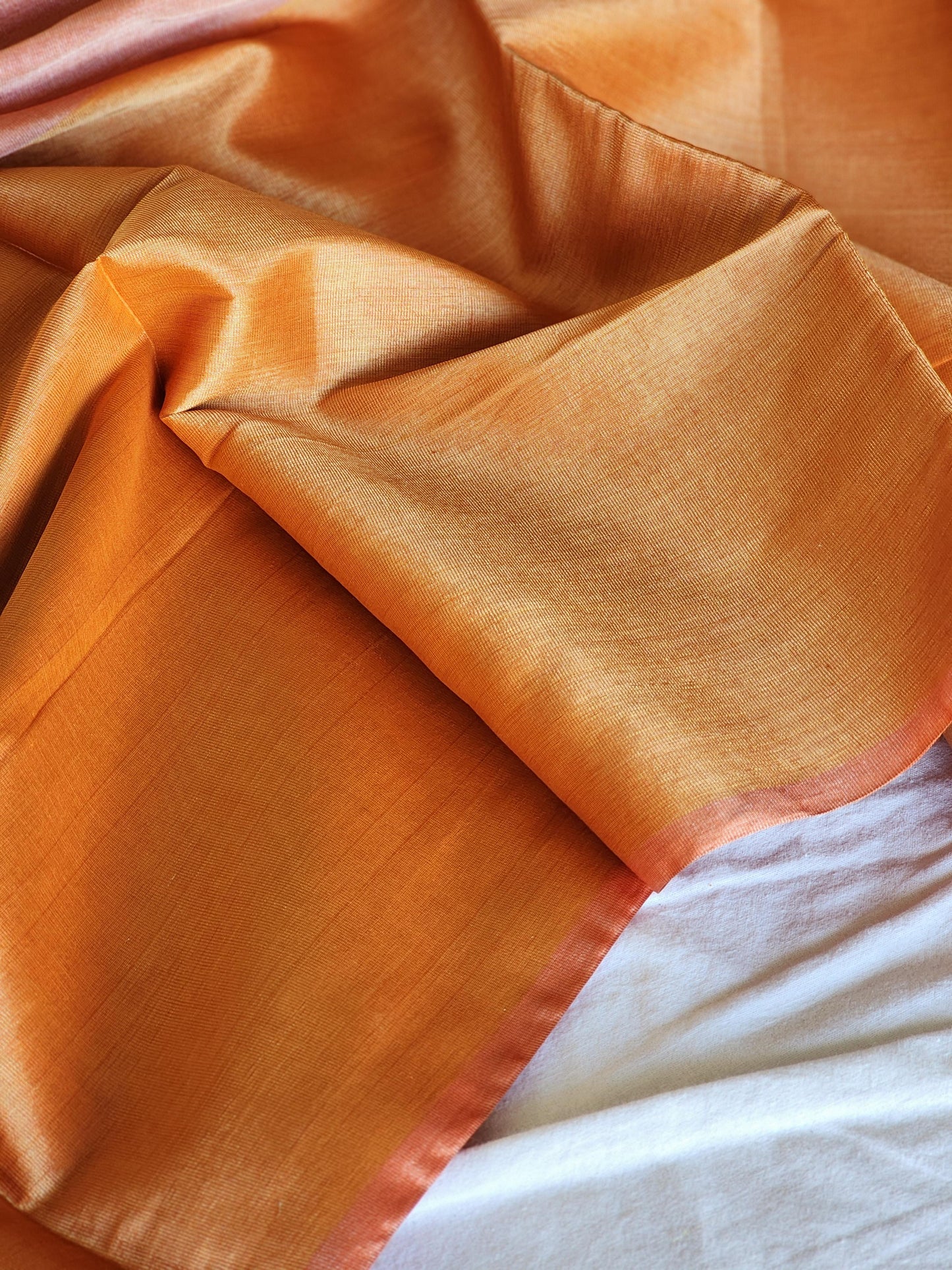 Orange & Pink tissue saree