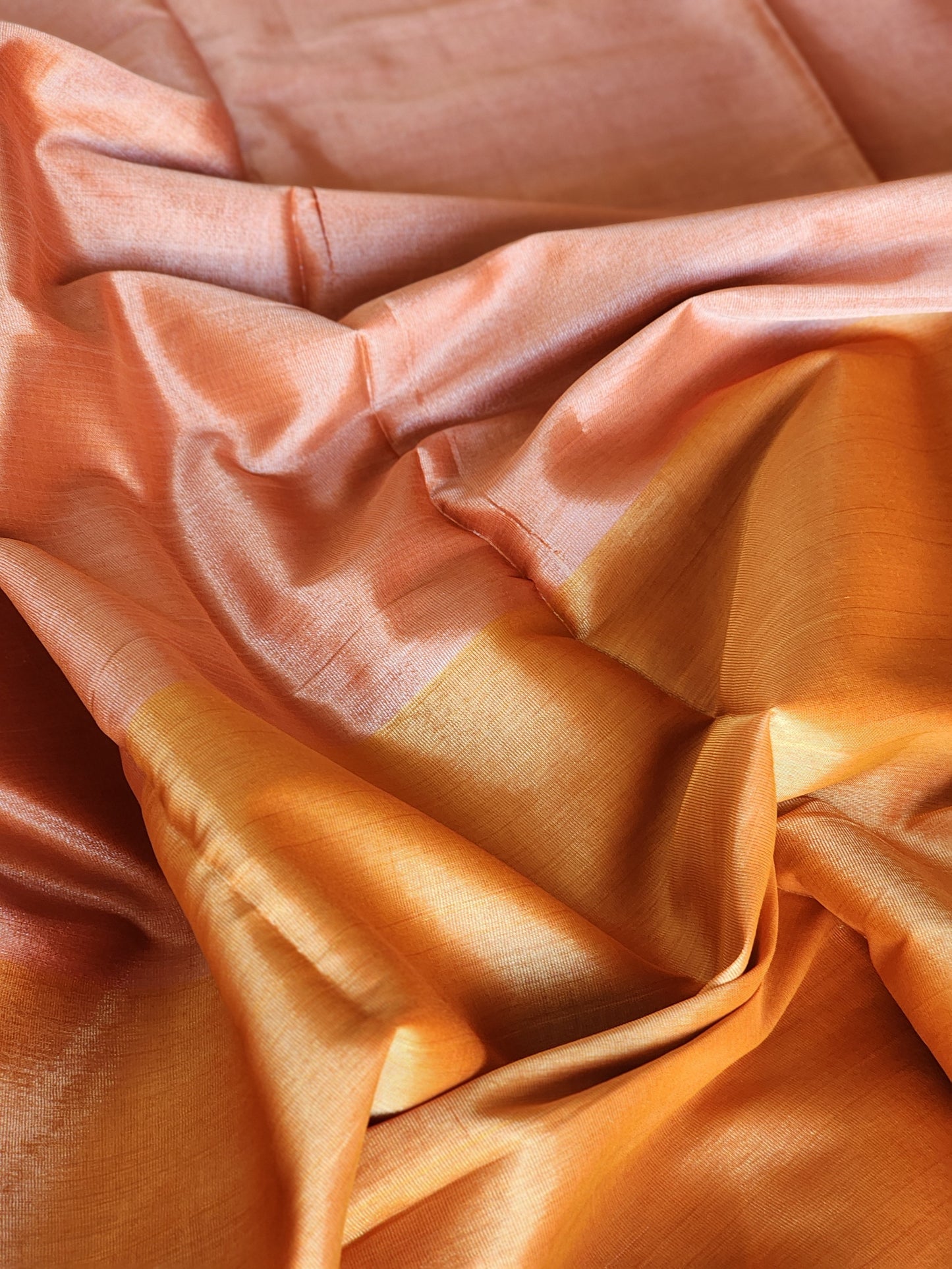 Orange & Pink tissue saree