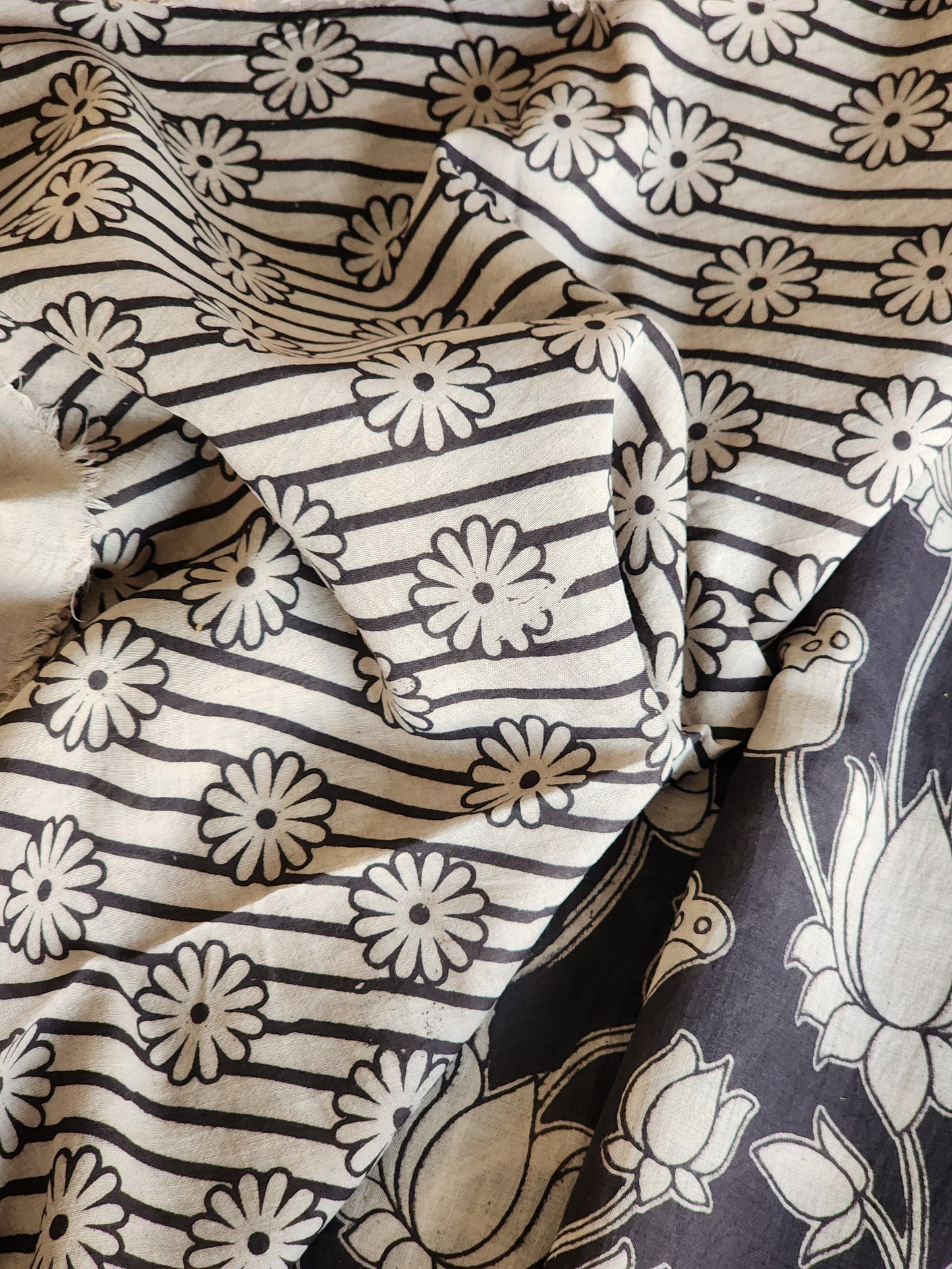 Black Kalamkari Cotton Saree