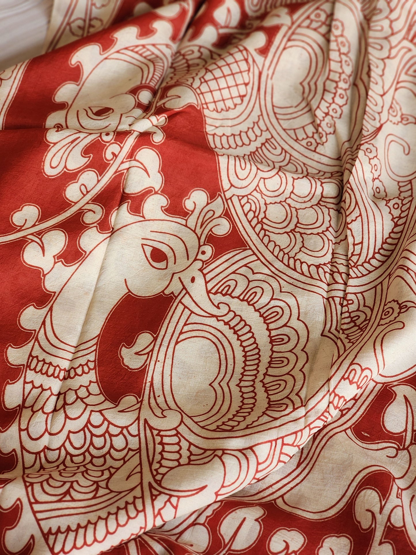 Red Kalamkari Silk Saree