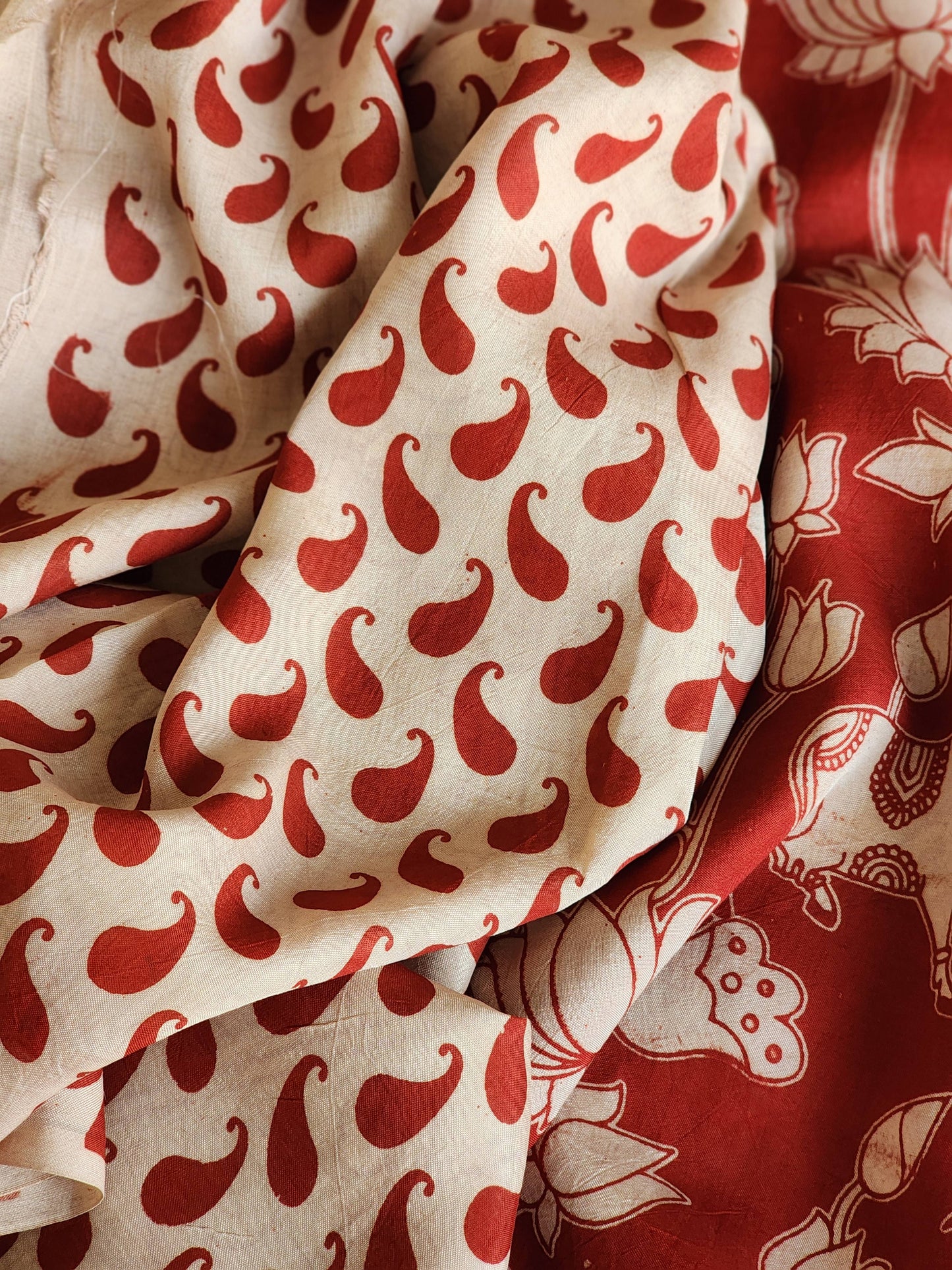 Red Kalamkari Silk Saree