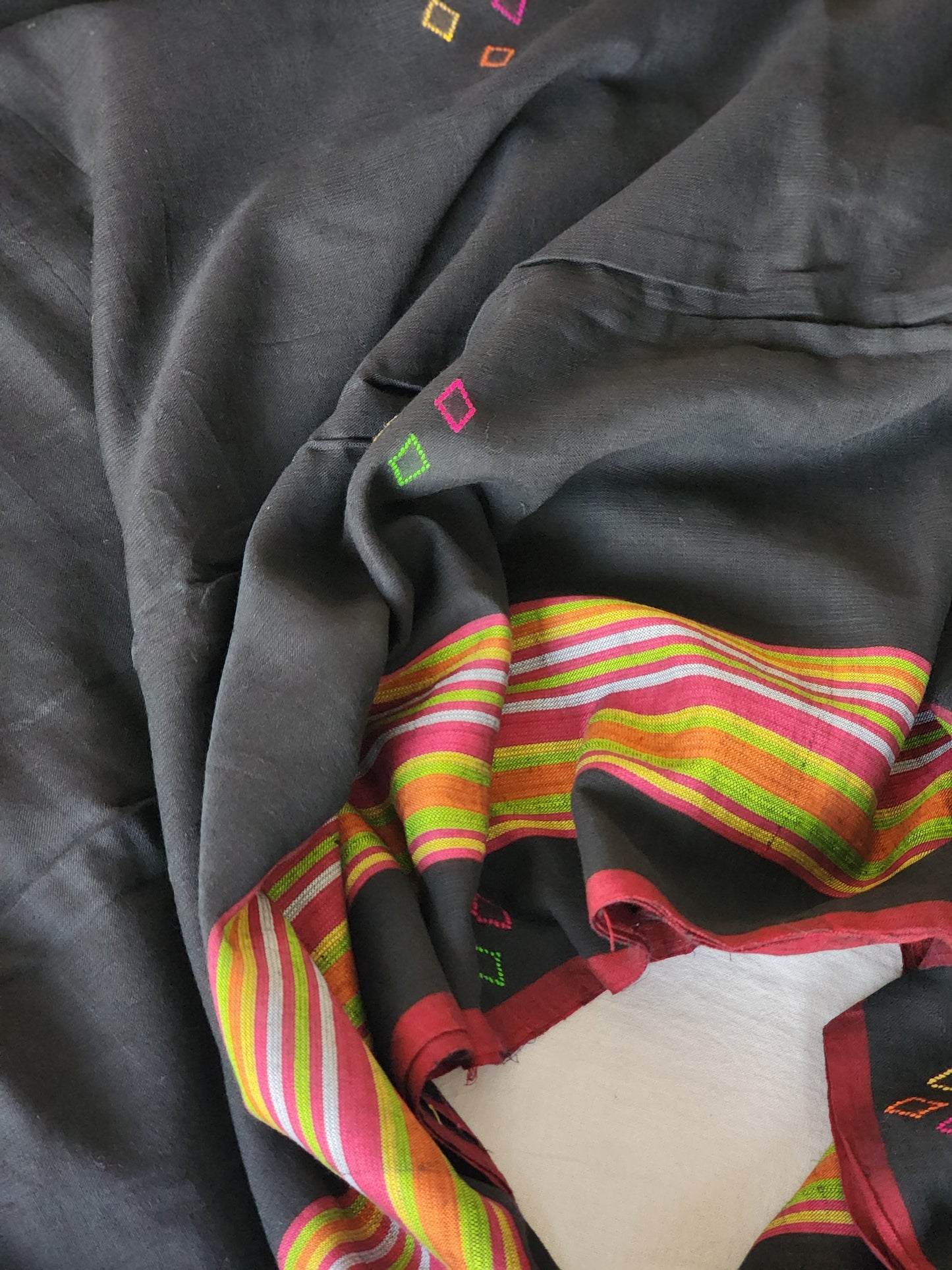 Black Handwoven Cotton Saree