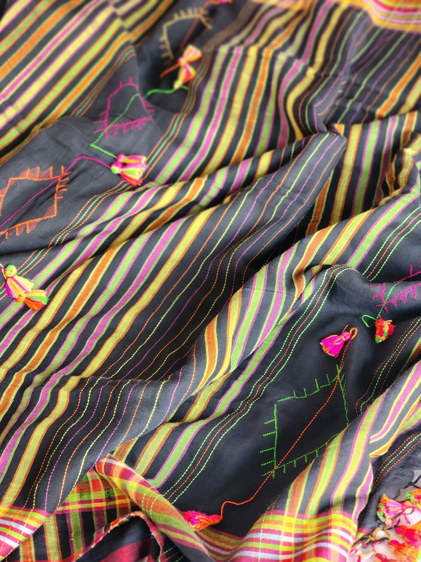 Black Handwoven Cotton Saree