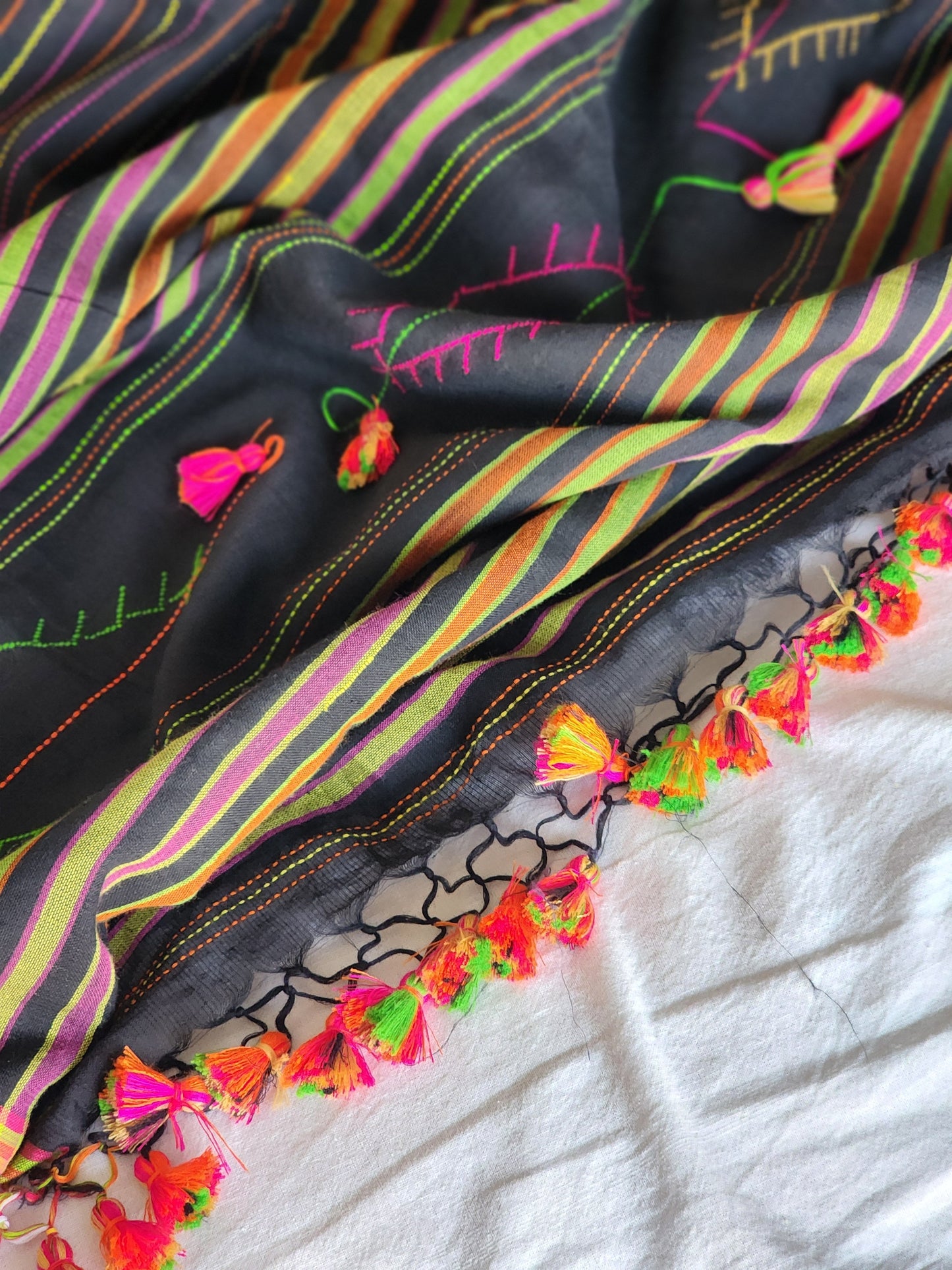 Black Handwoven Cotton Saree