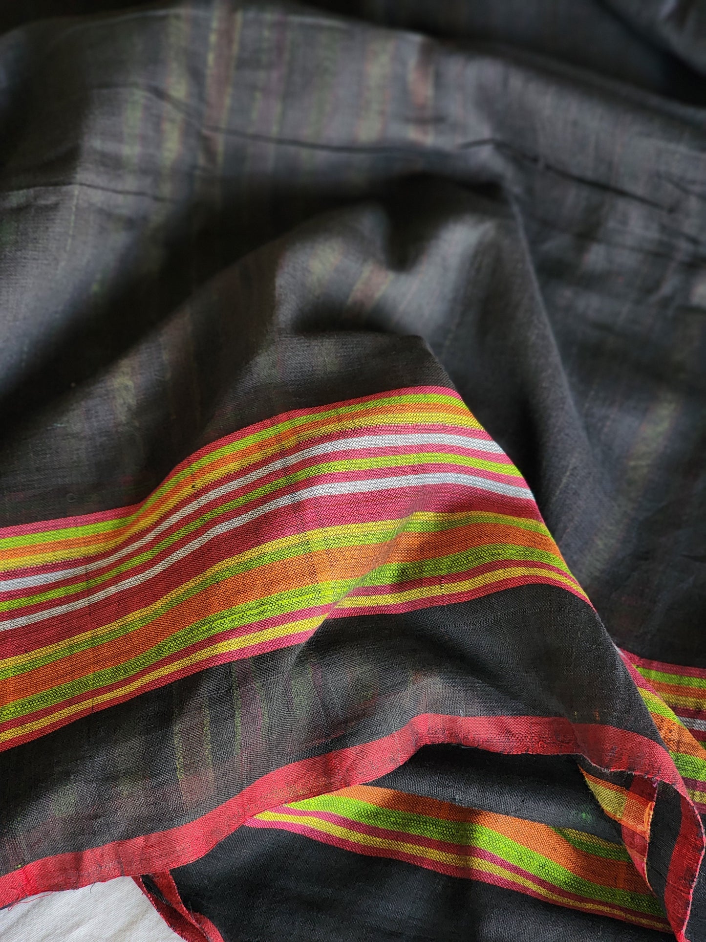 Black Handwoven Cotton Saree