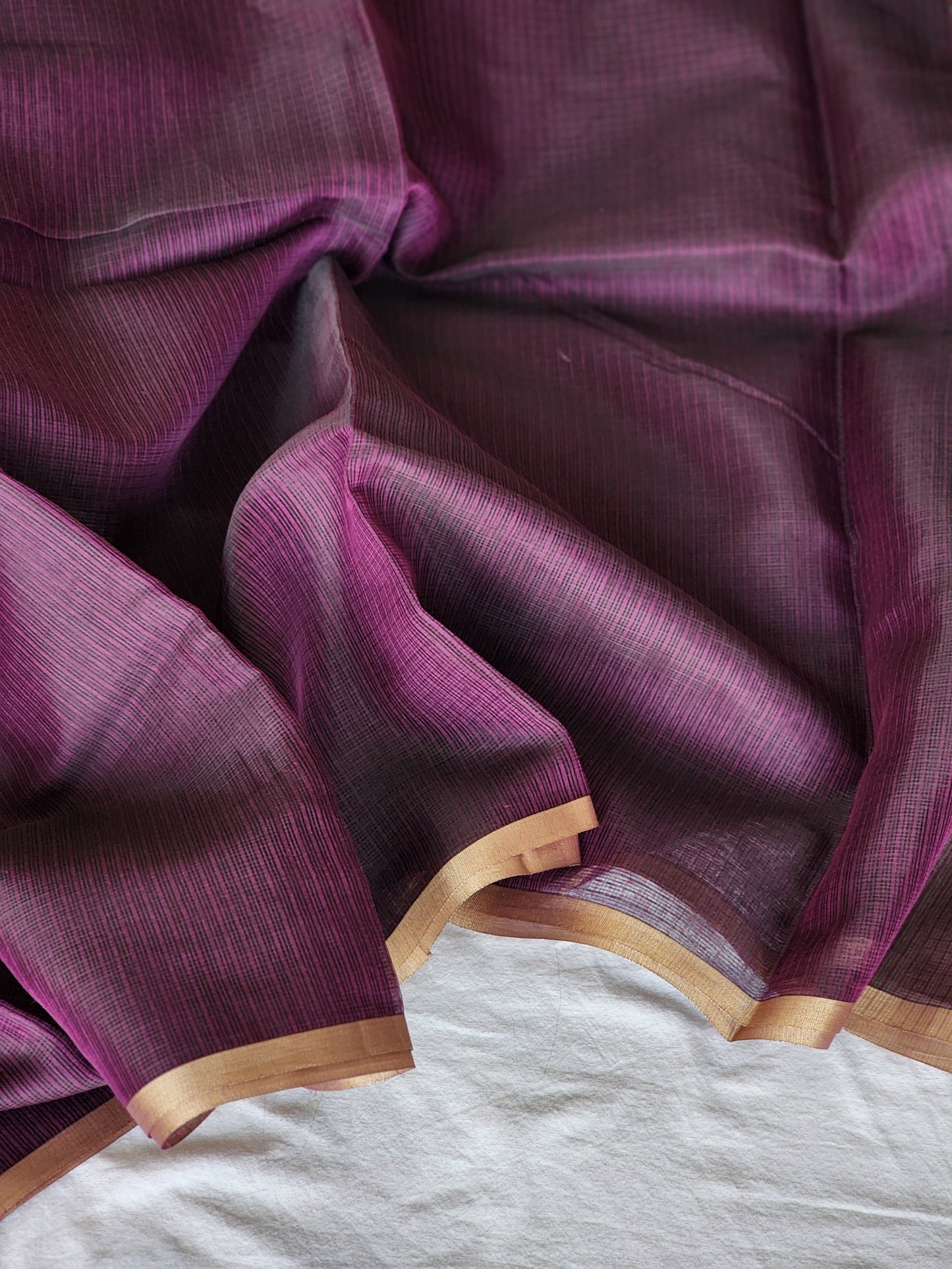 Purple kota cotton saree