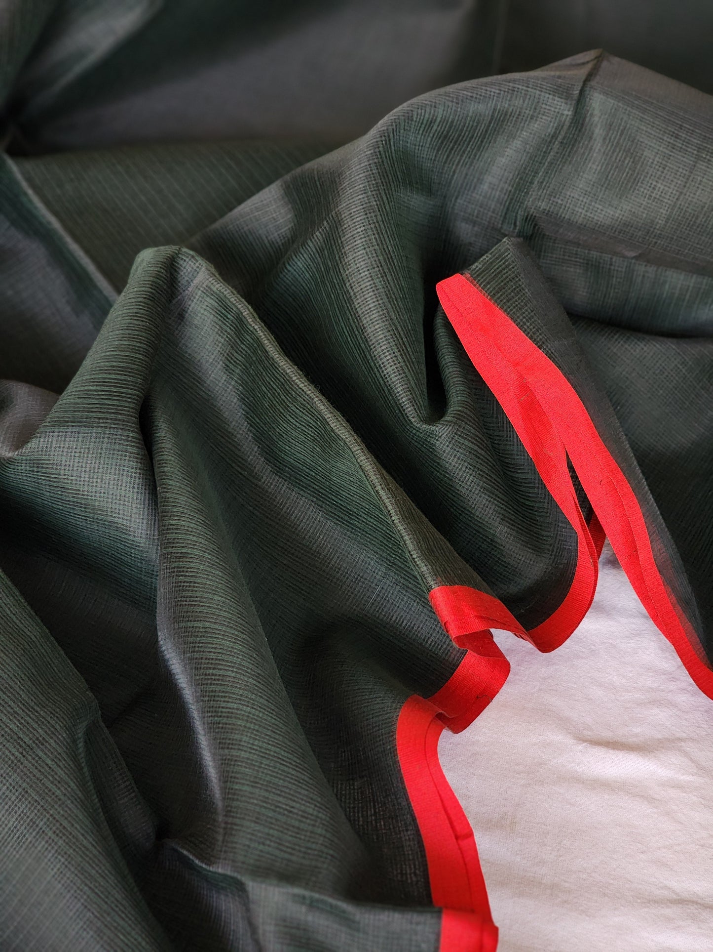 Bottle Green kota cotton saree