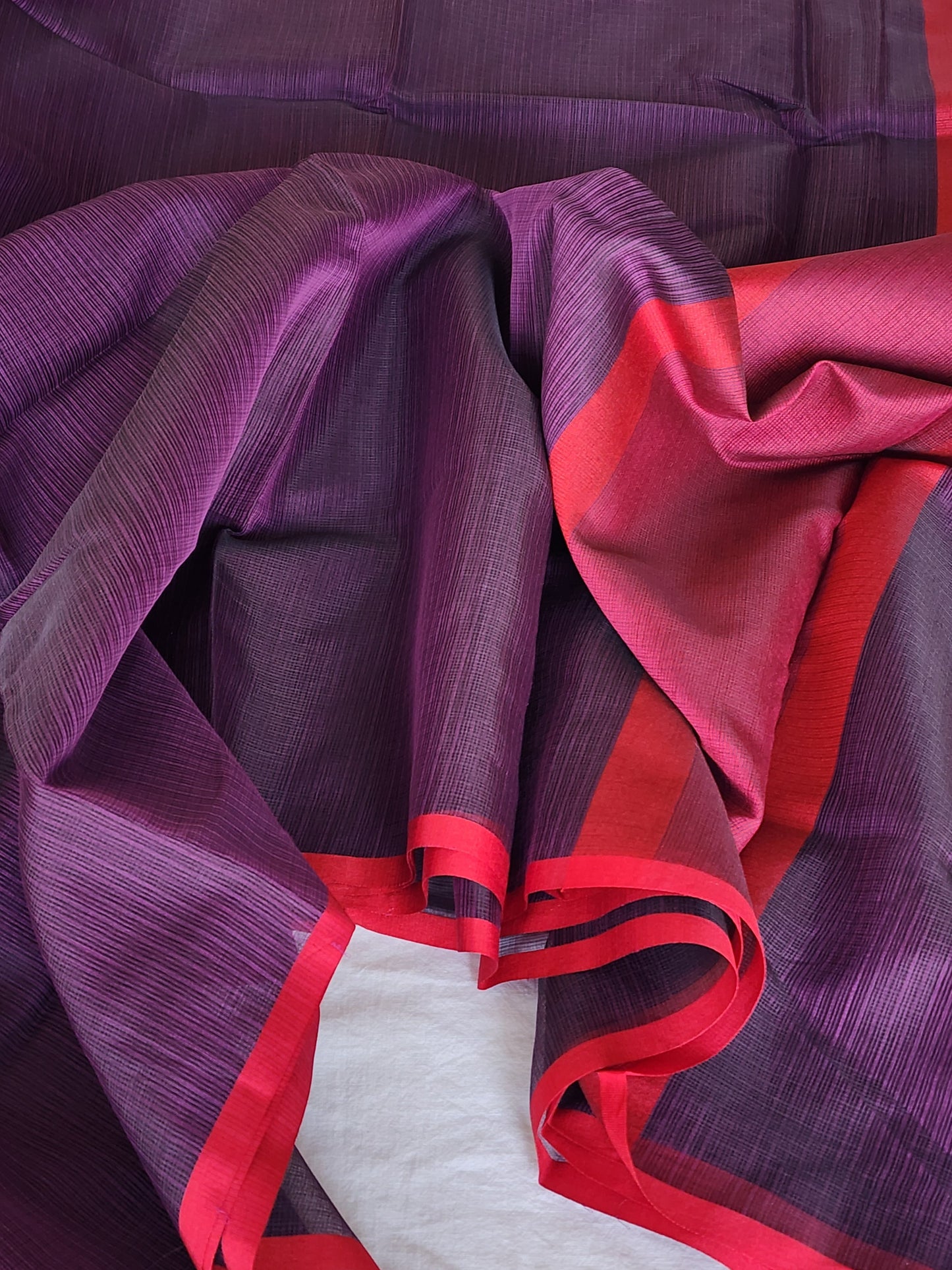 Purple kota cotton saree