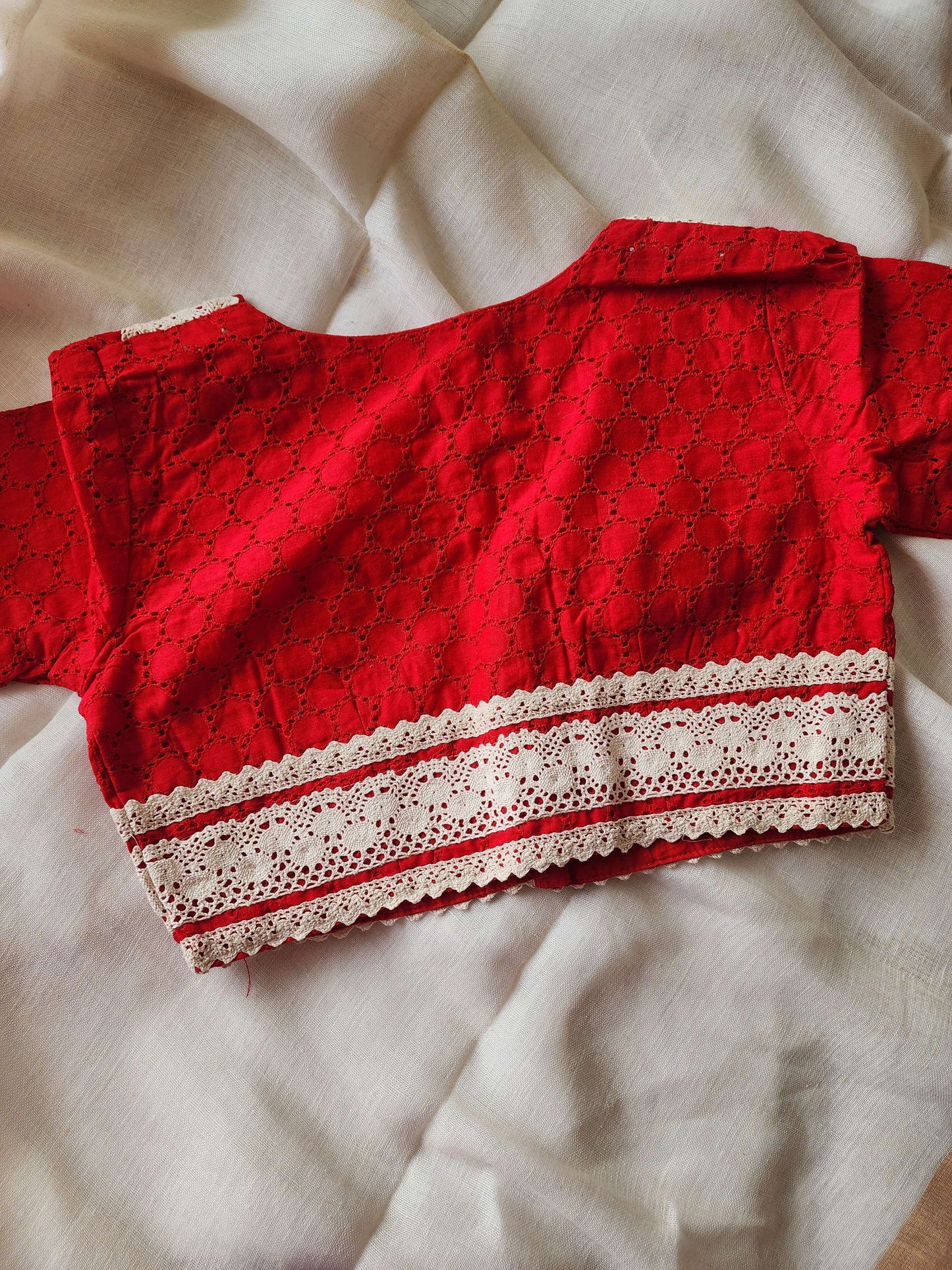 Red cotton blouse