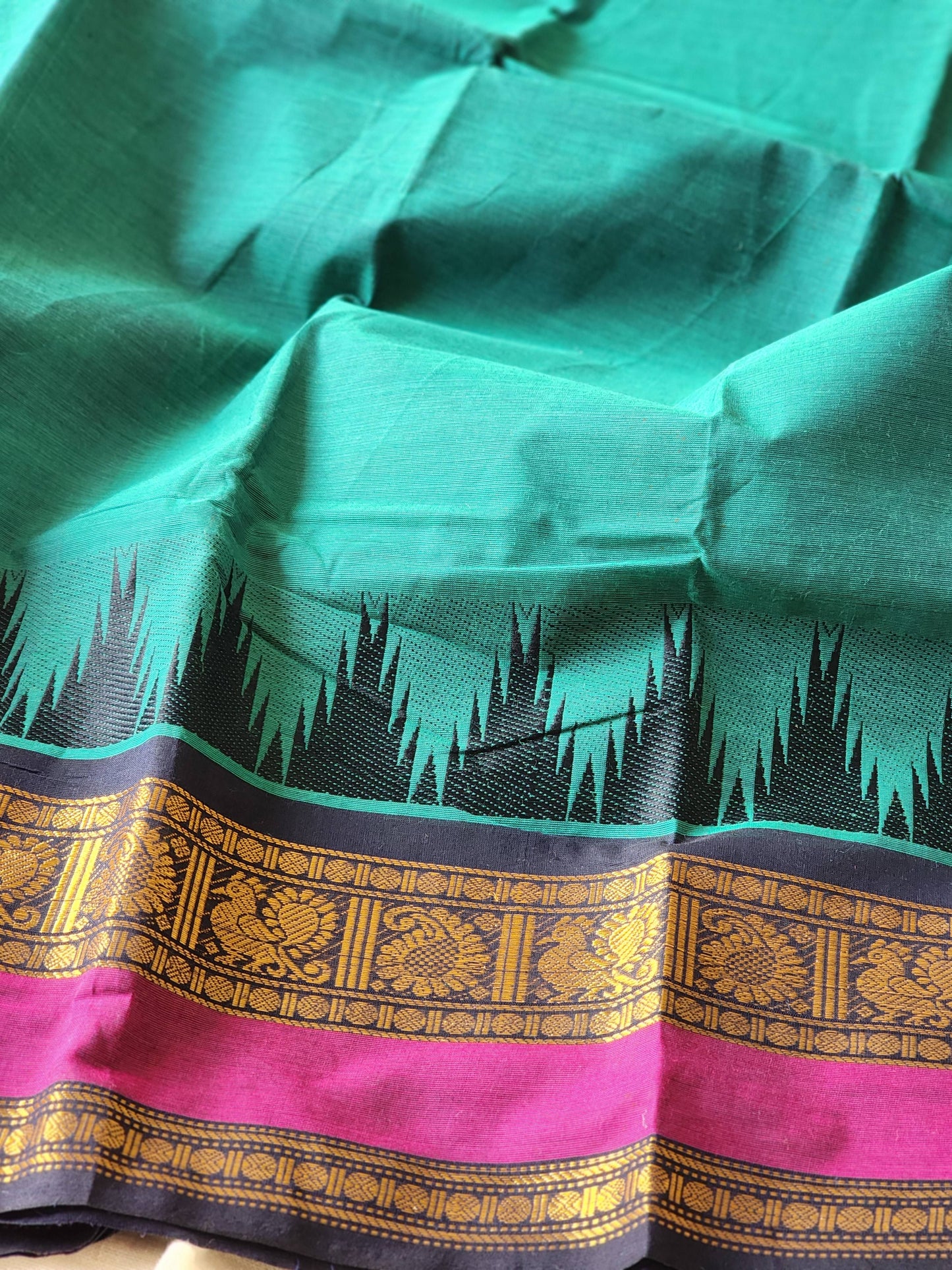 Green chettinad cotton saree