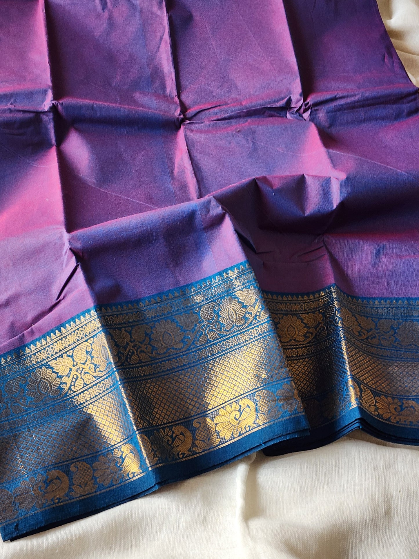 Purple chettinad cotton saree