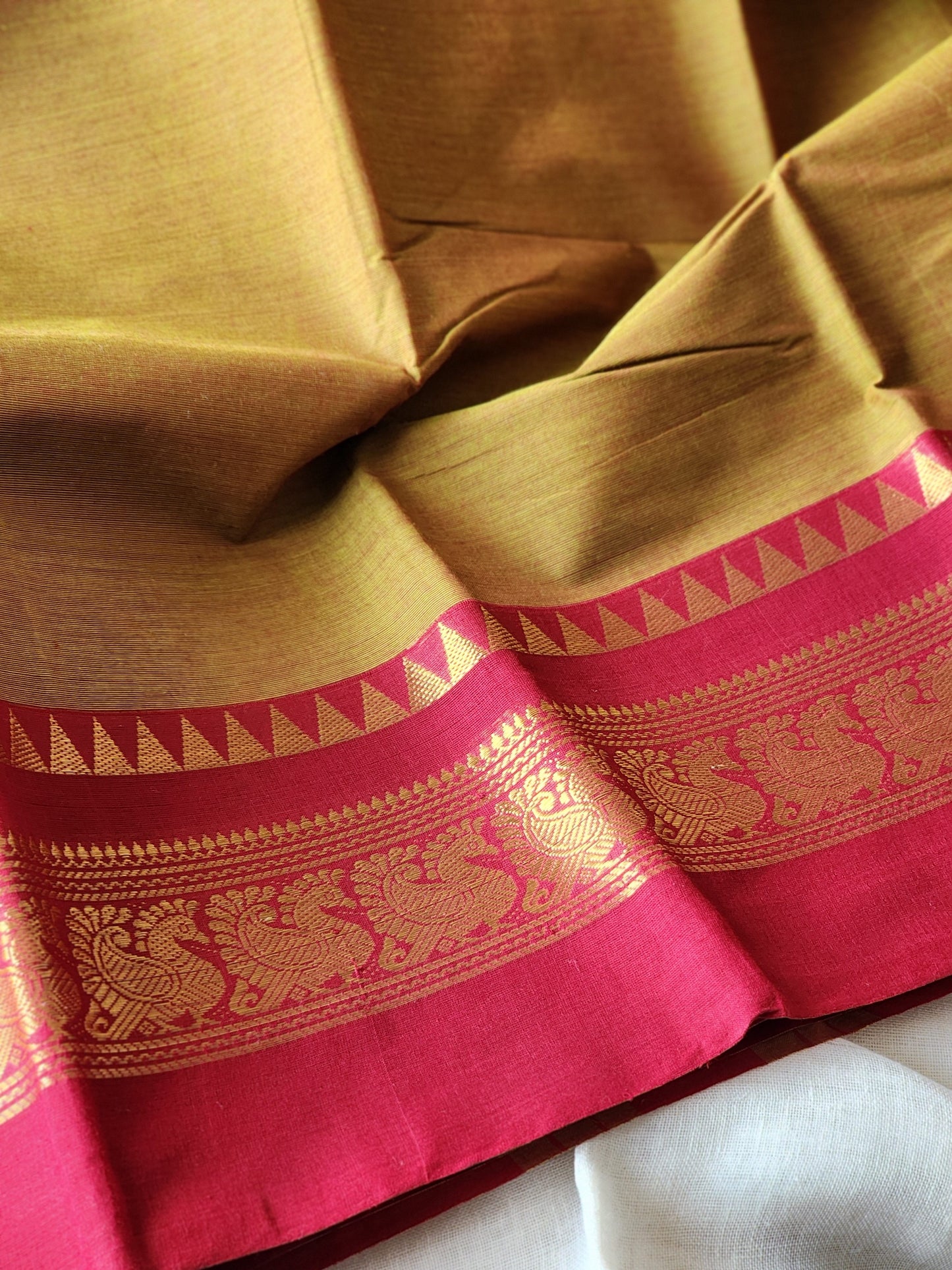 Green chettinad cotton saree