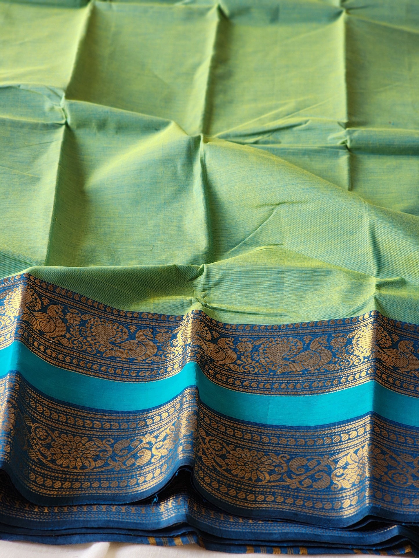 Green chettinad cotton saree