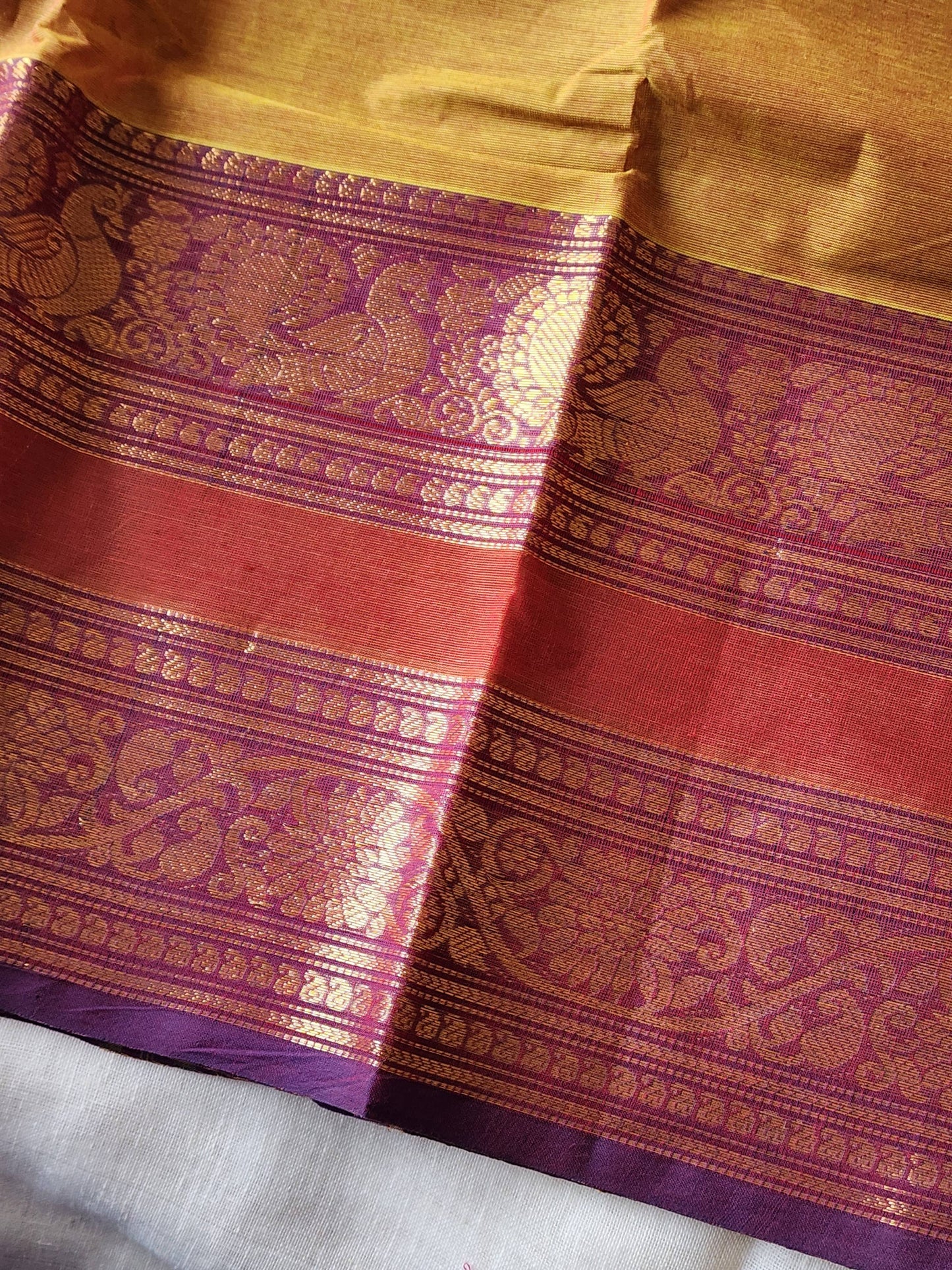 Mustard chettinad cotton saree