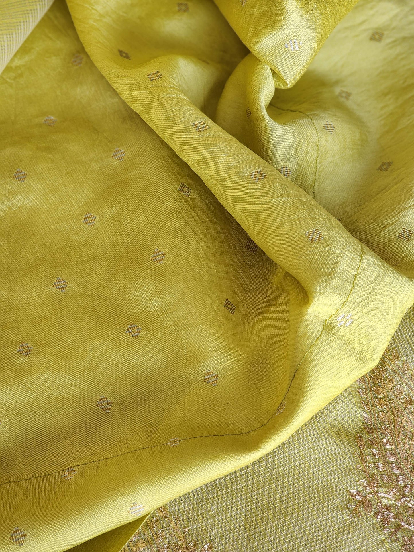 Green Cream Kota Saree