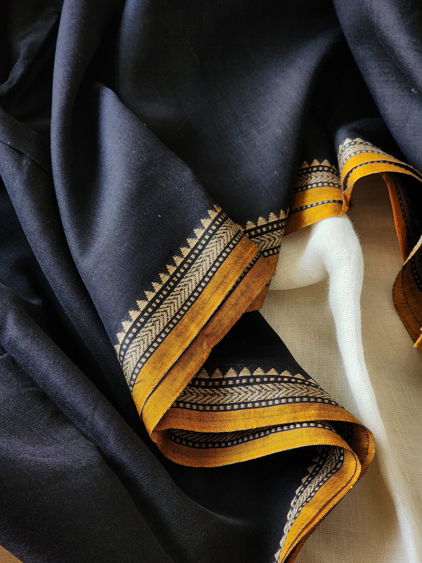 Black narayanpet cotton saree