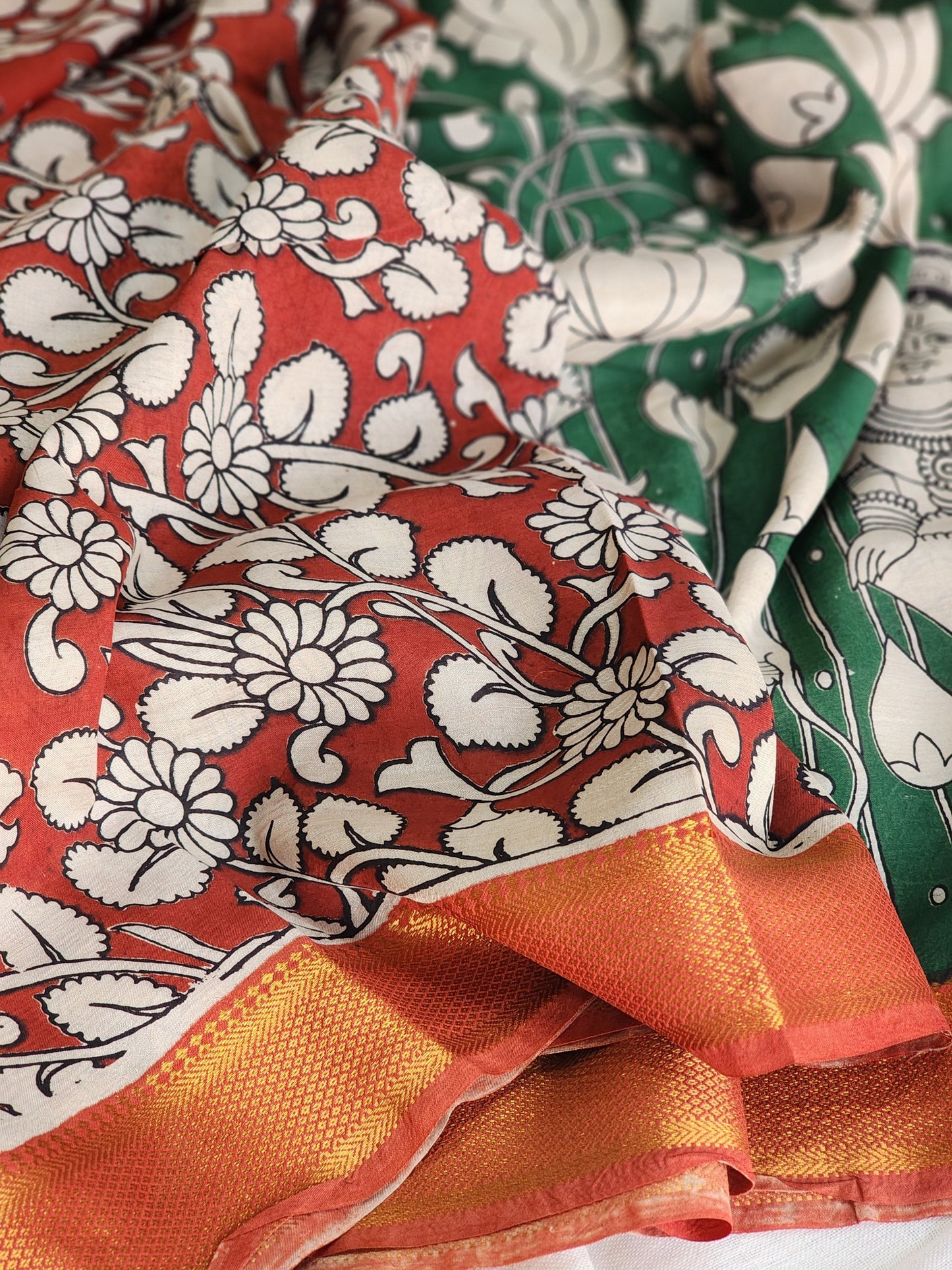 Green Kalamkari Silk Saree