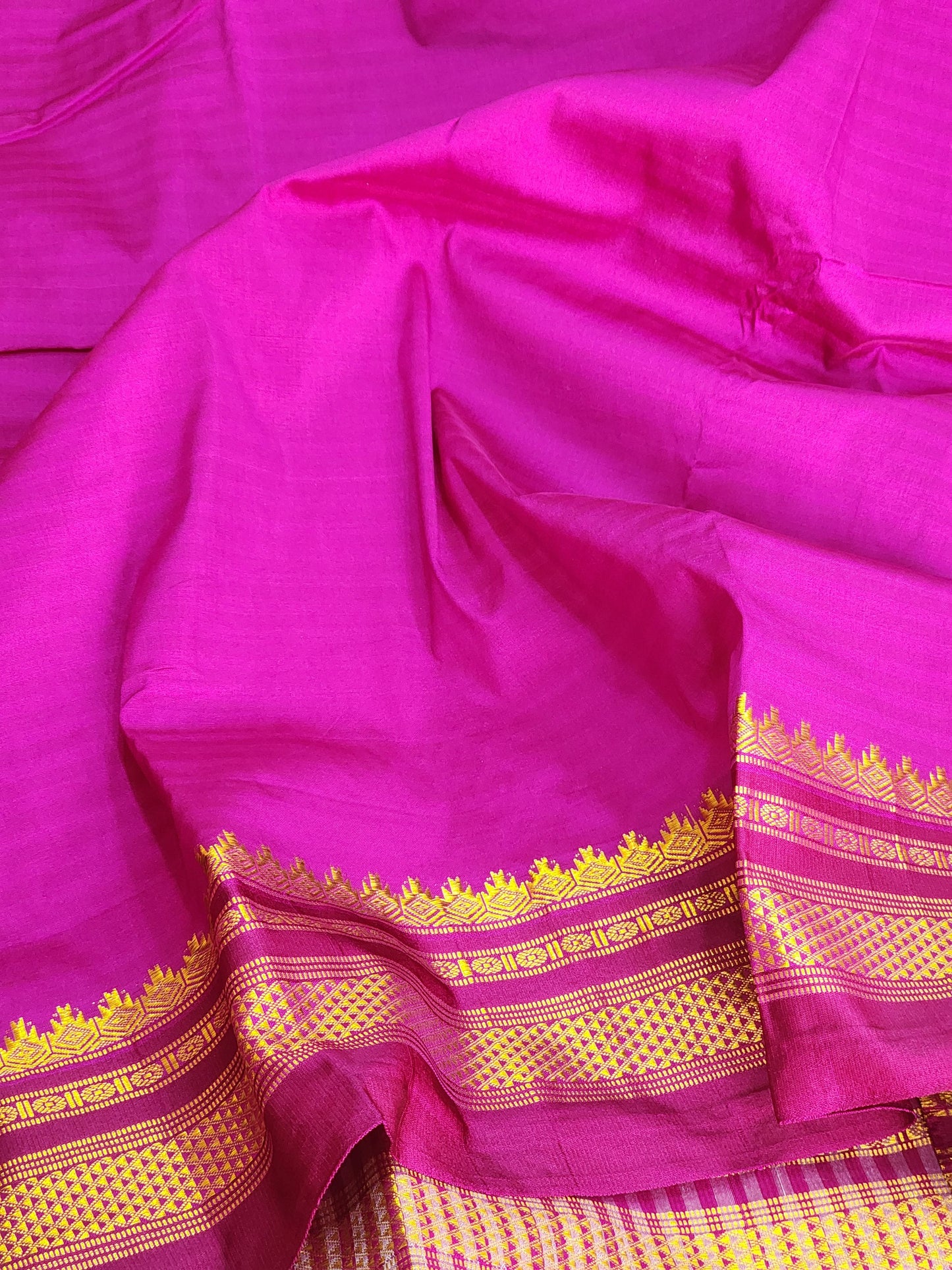Purple cotton silk saree