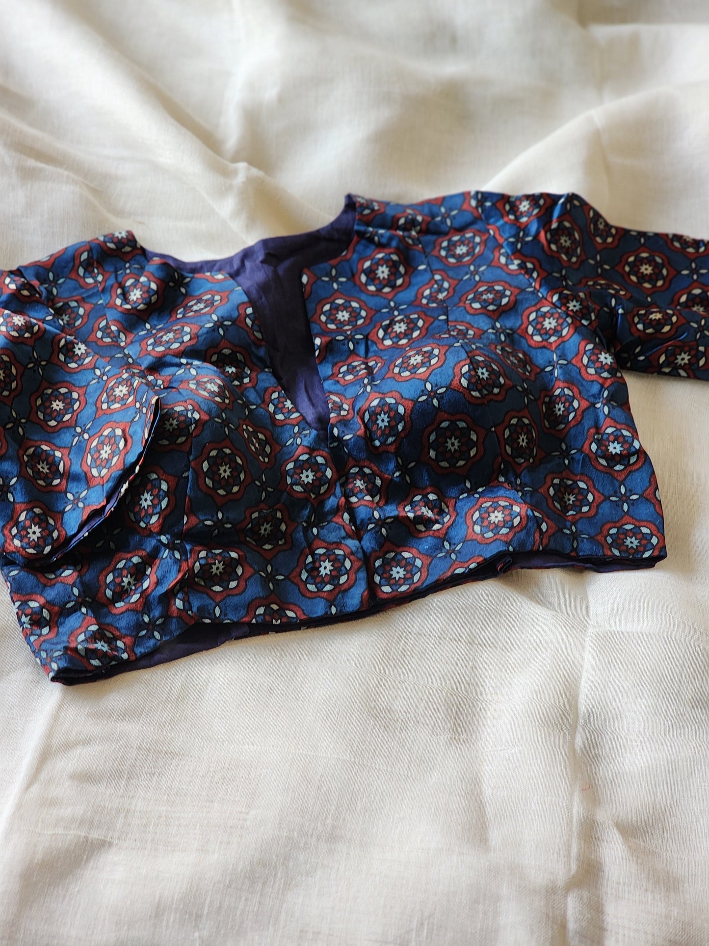Indigo modal silk blouse