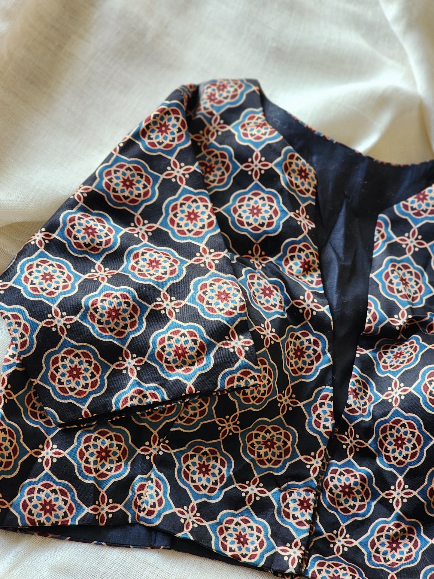 Black modal silk blouse