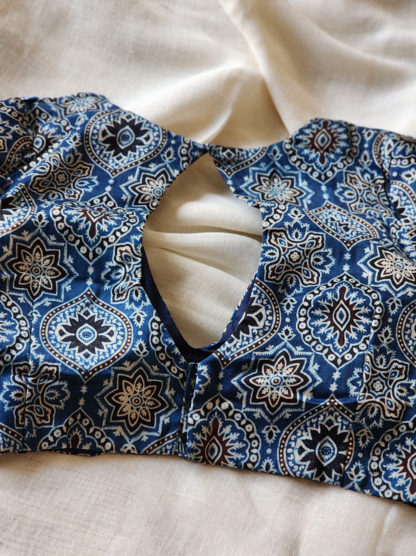 Blue modal silk blouse