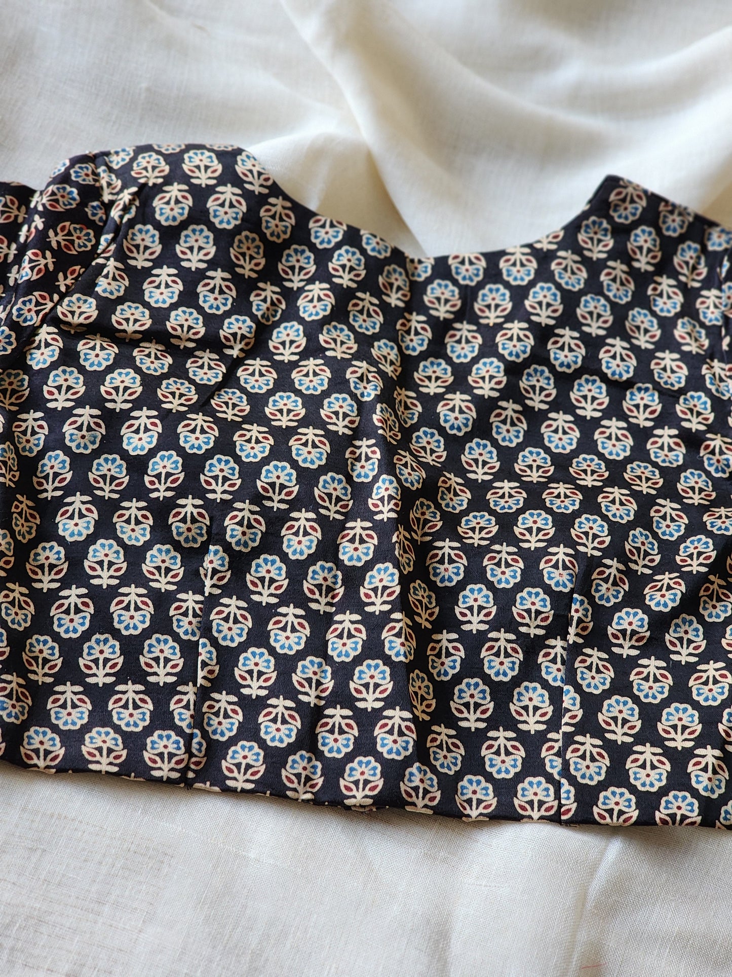 Black modal silk blouse