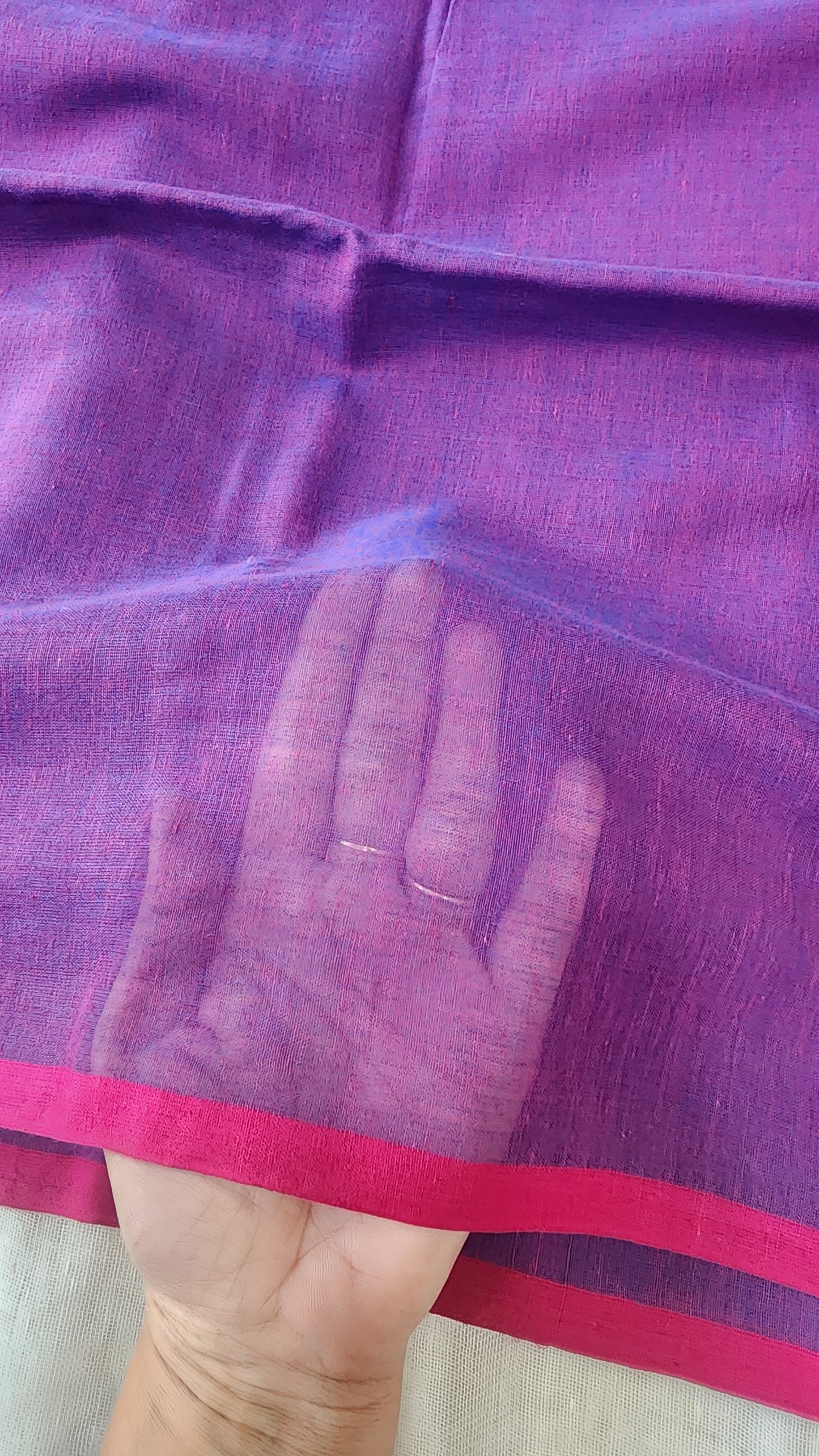 Purple mulmul cotton saree