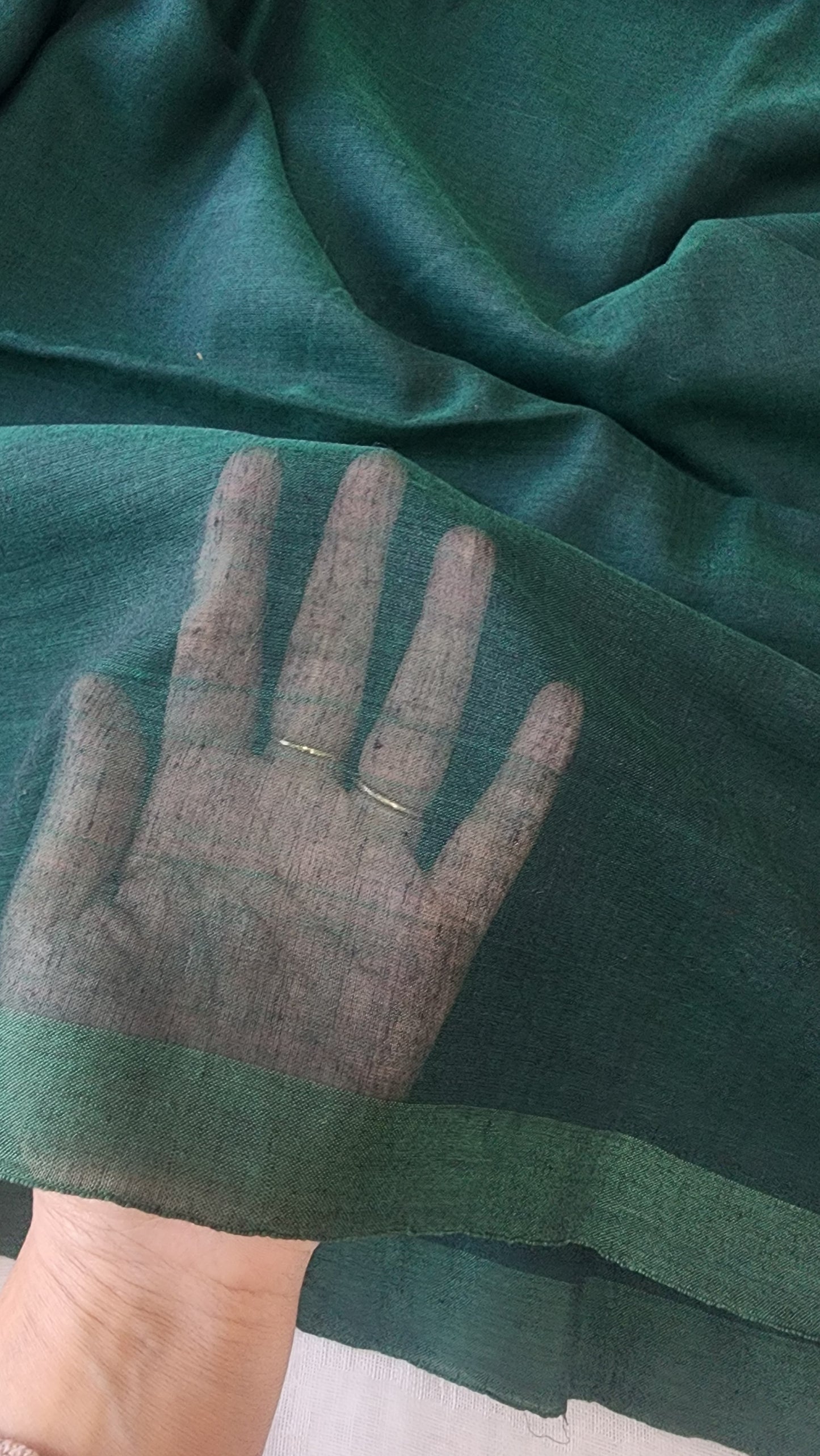 Bottle Green mulmul cotton saree