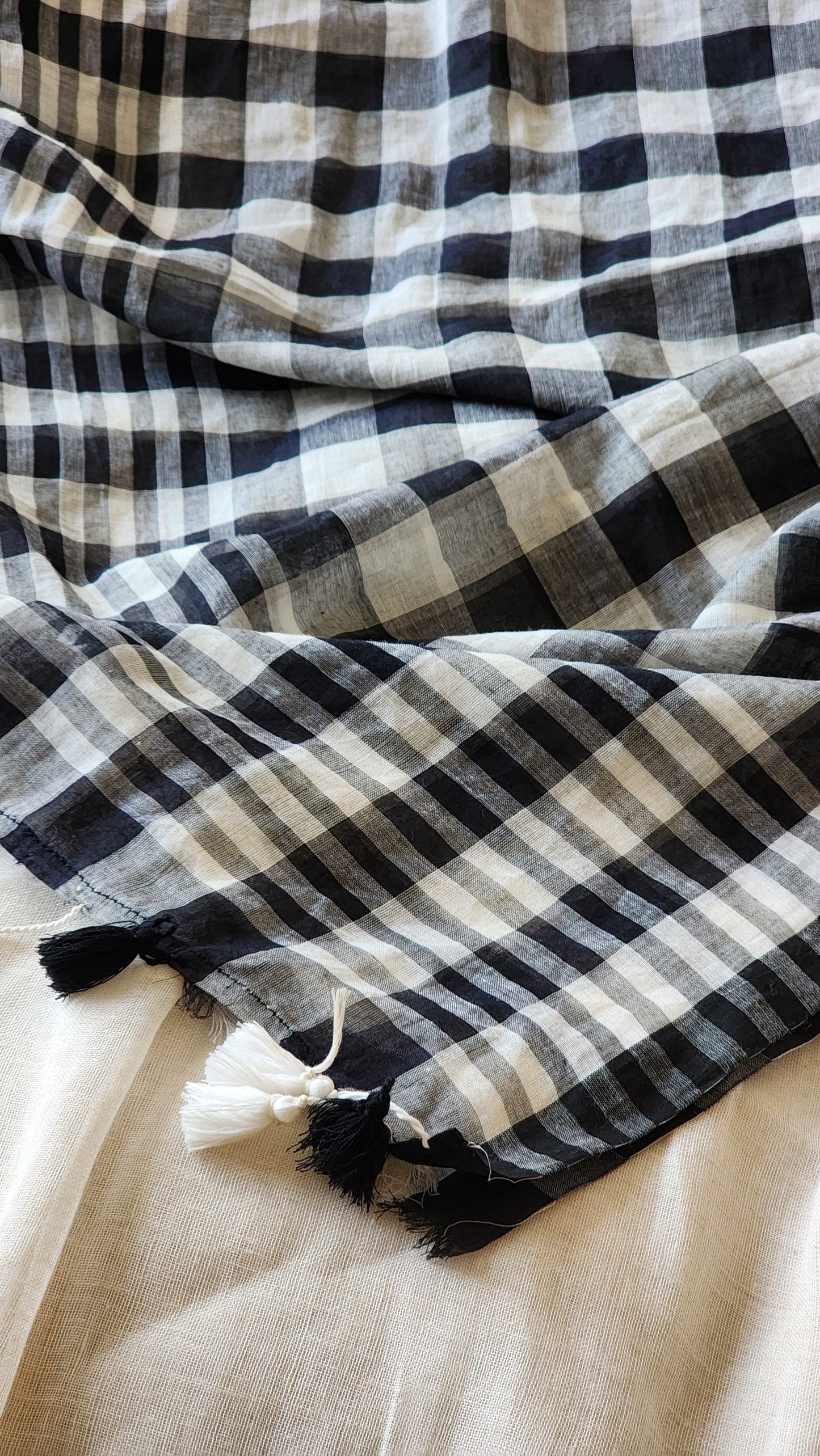 Black Cotton Handloom Saree