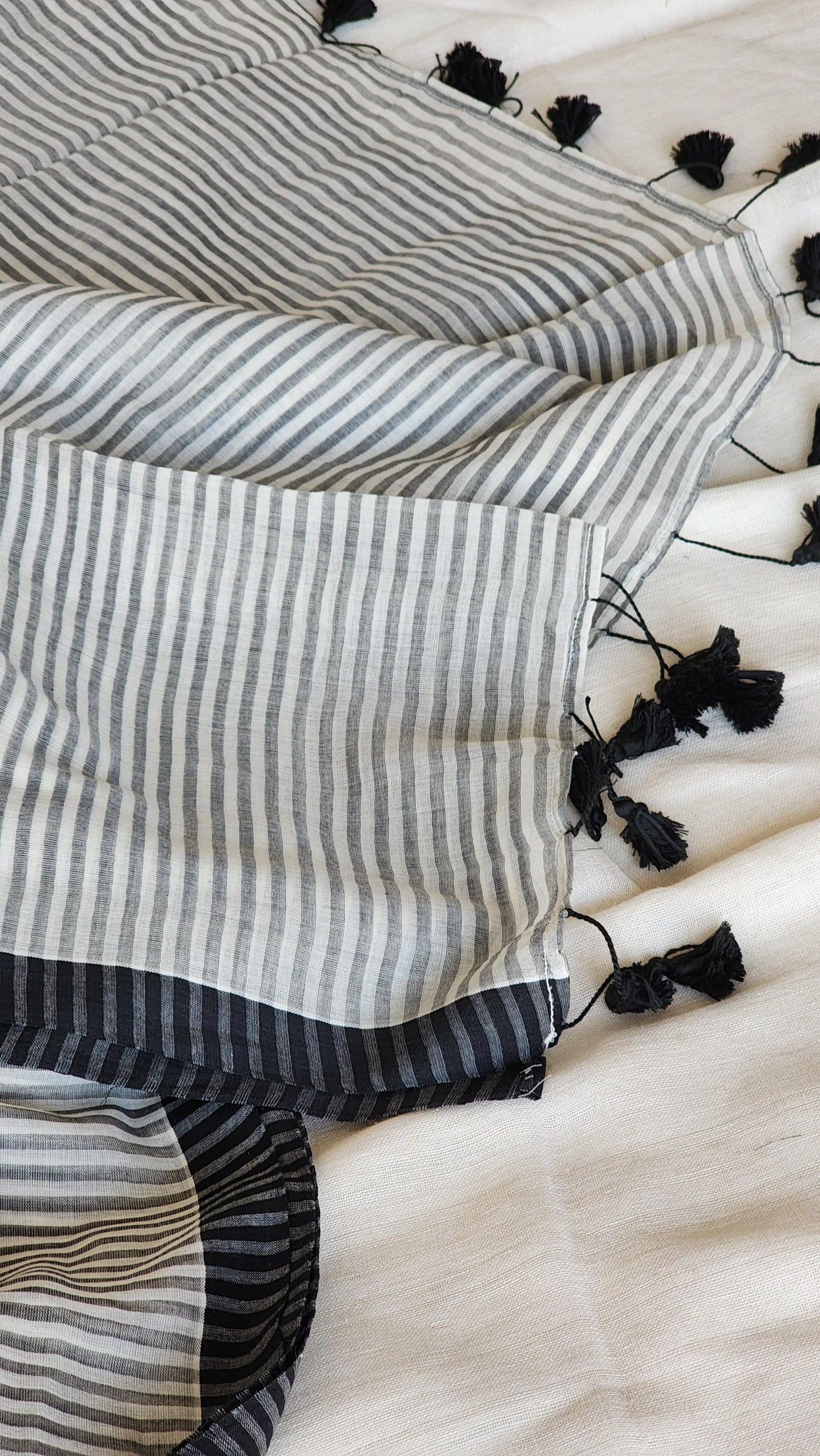 Black Cotton Handloom Saree