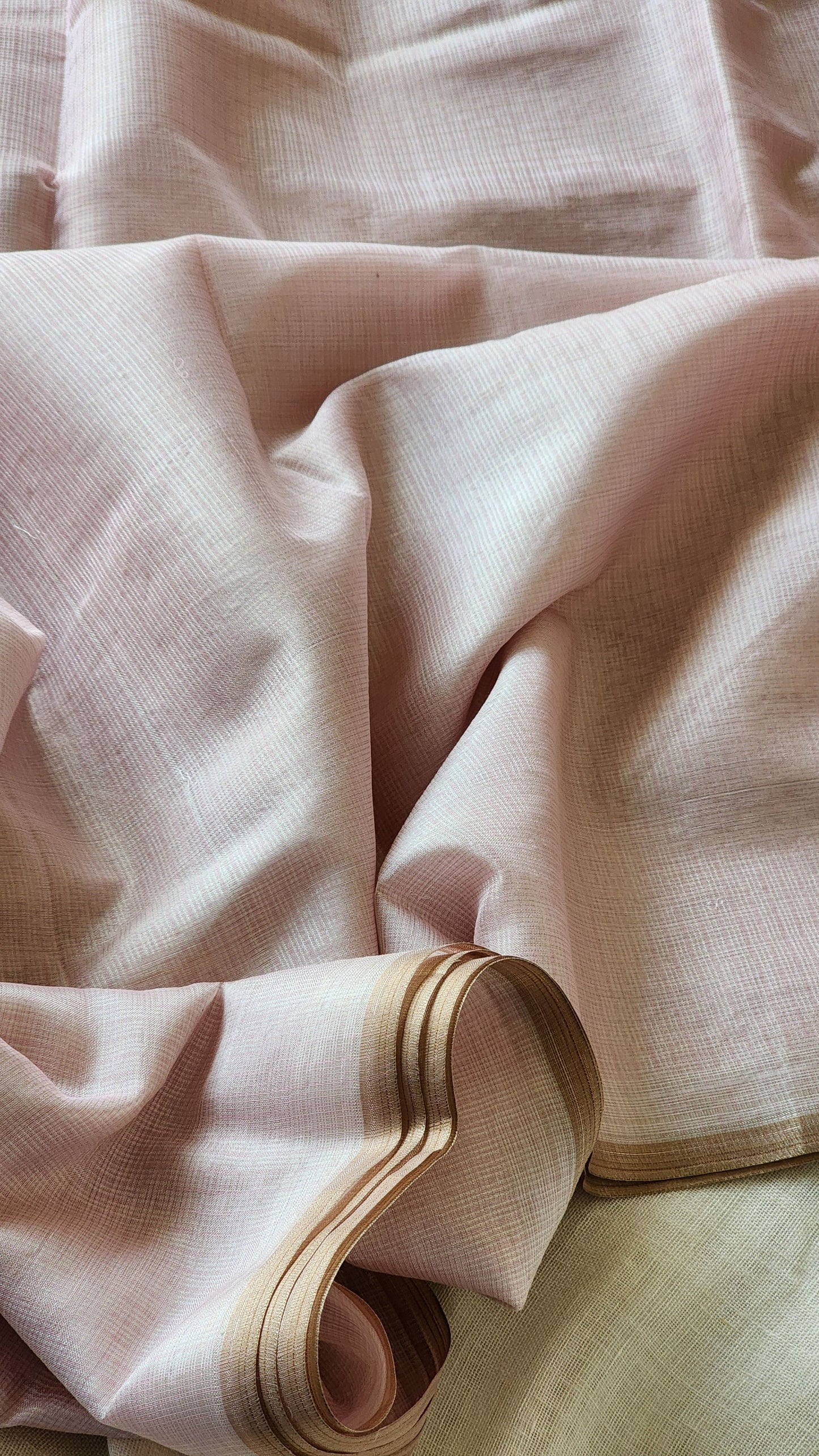 Light pink kota cotton saree