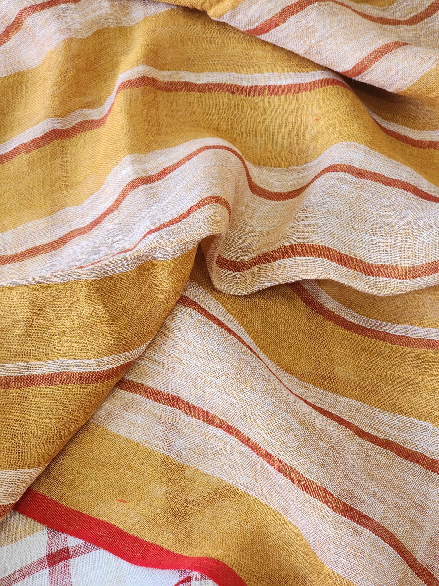 Brown Linen Saree