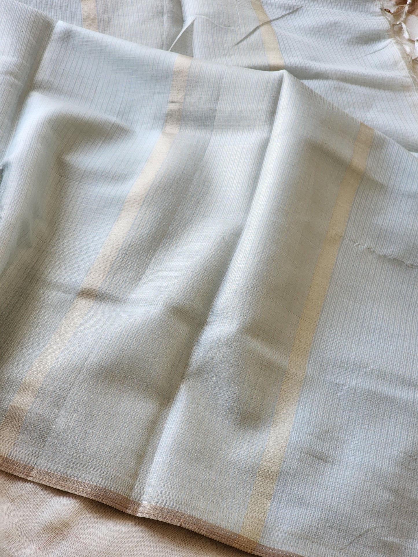 Light grey Kota cotton saree